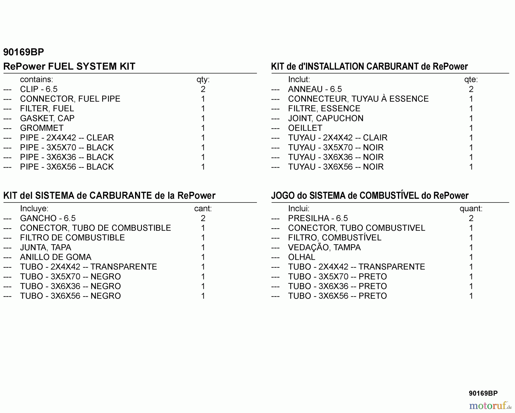 Echo Sägen, Kettensägen CS-303T - Echo Chainsaw, S/N: C26111001001 - C26111999999 90169BP RePower FUEL SYSTEM KIT