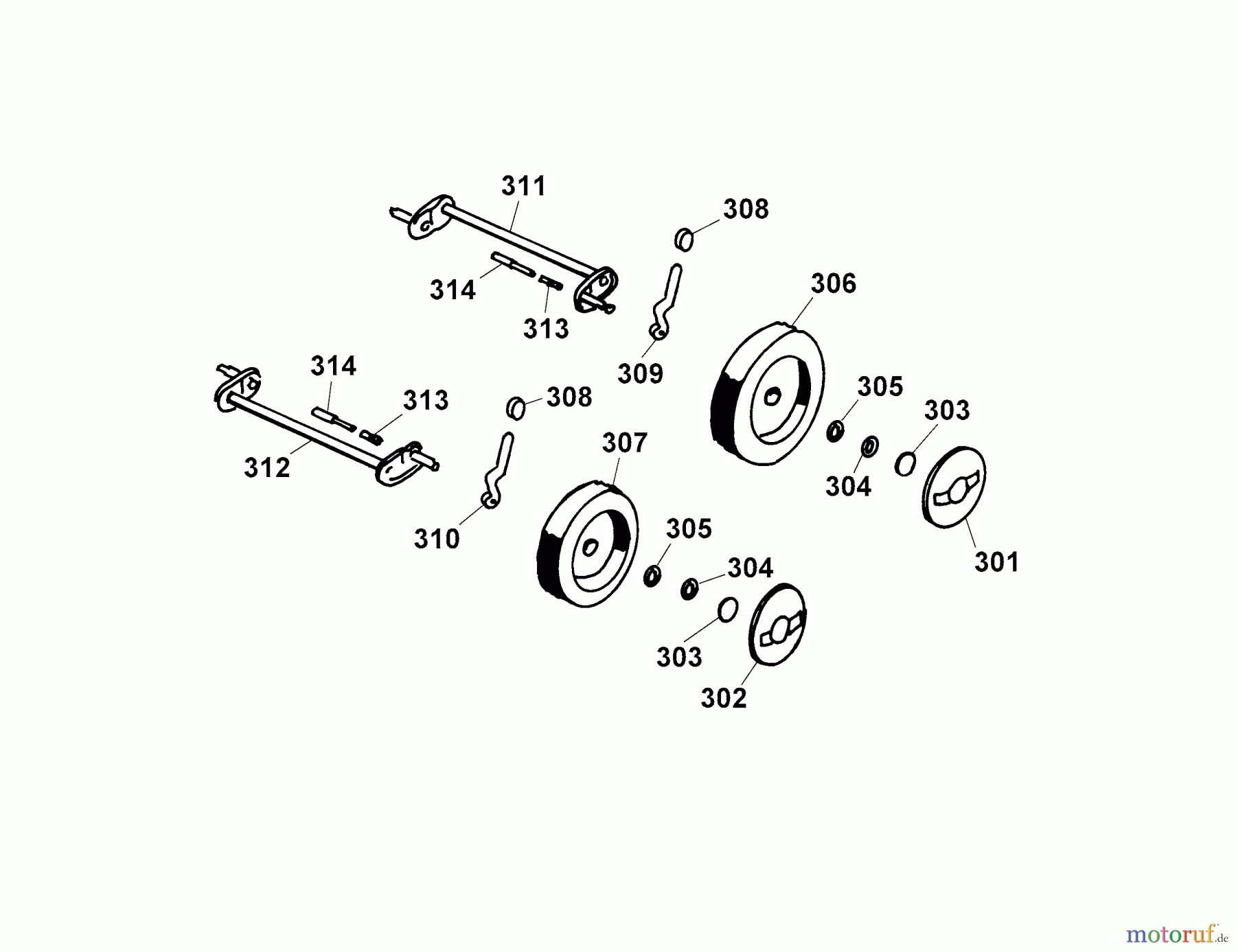 Wolf-Garten Electric mower Esprit 32 E 4912883 Series B, C (2002) Height adjustment, Wheels