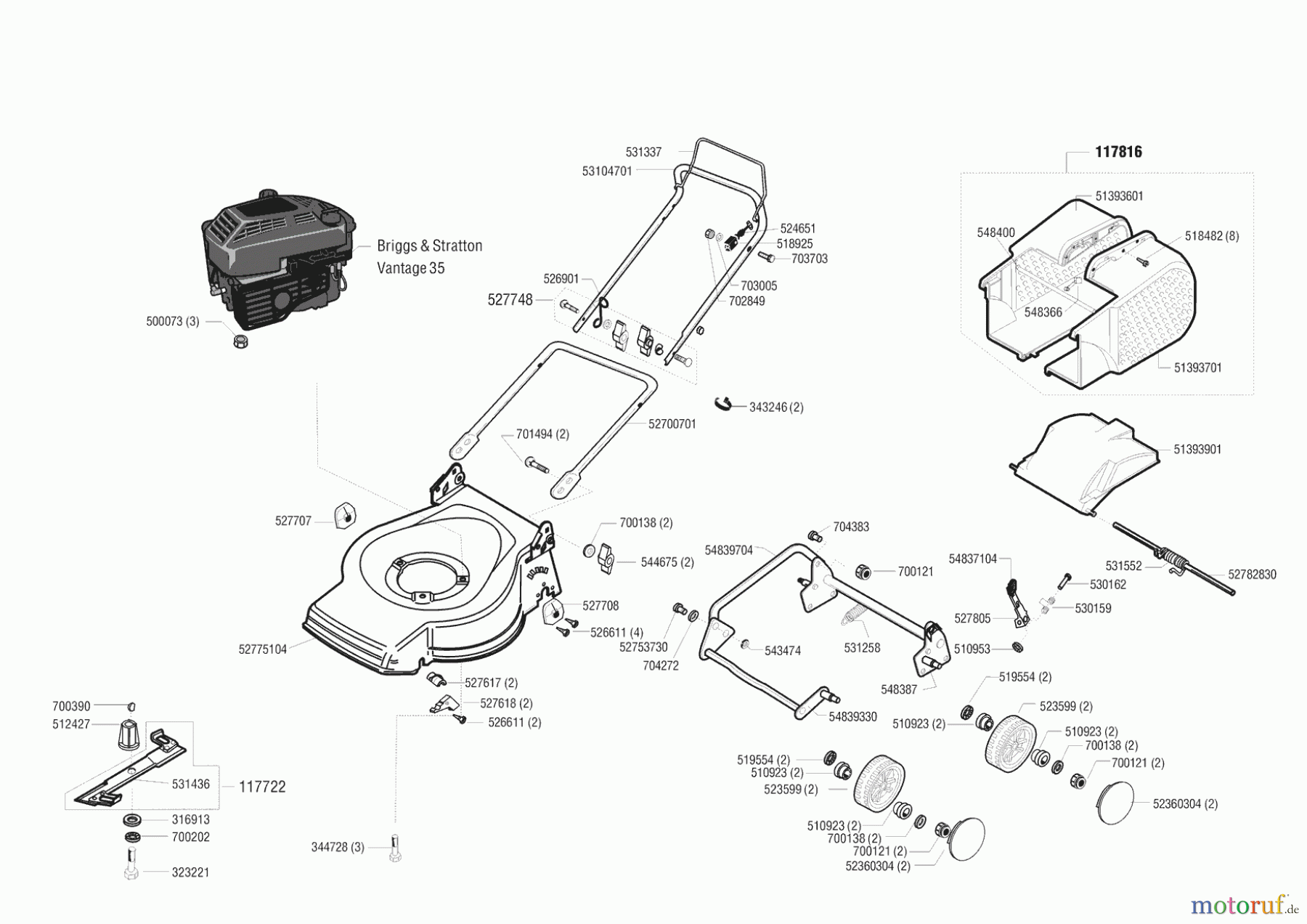  AL-KO Gartentechnik Benzinrasenmäher Rasaero 460  00/0 Seite 1