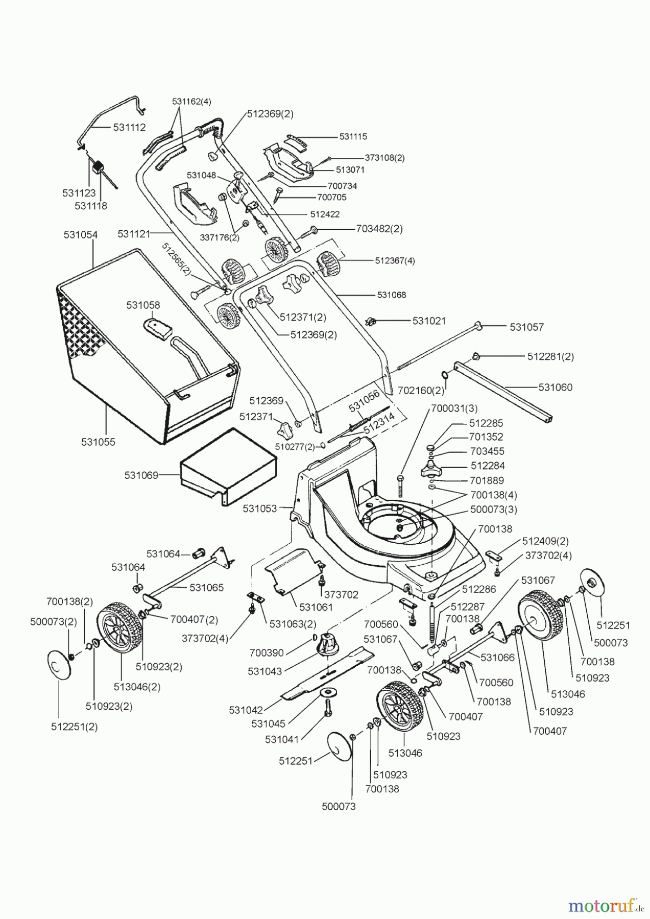  New Line Gartentechnik Benzinrasenmäher 404 A Seite 1