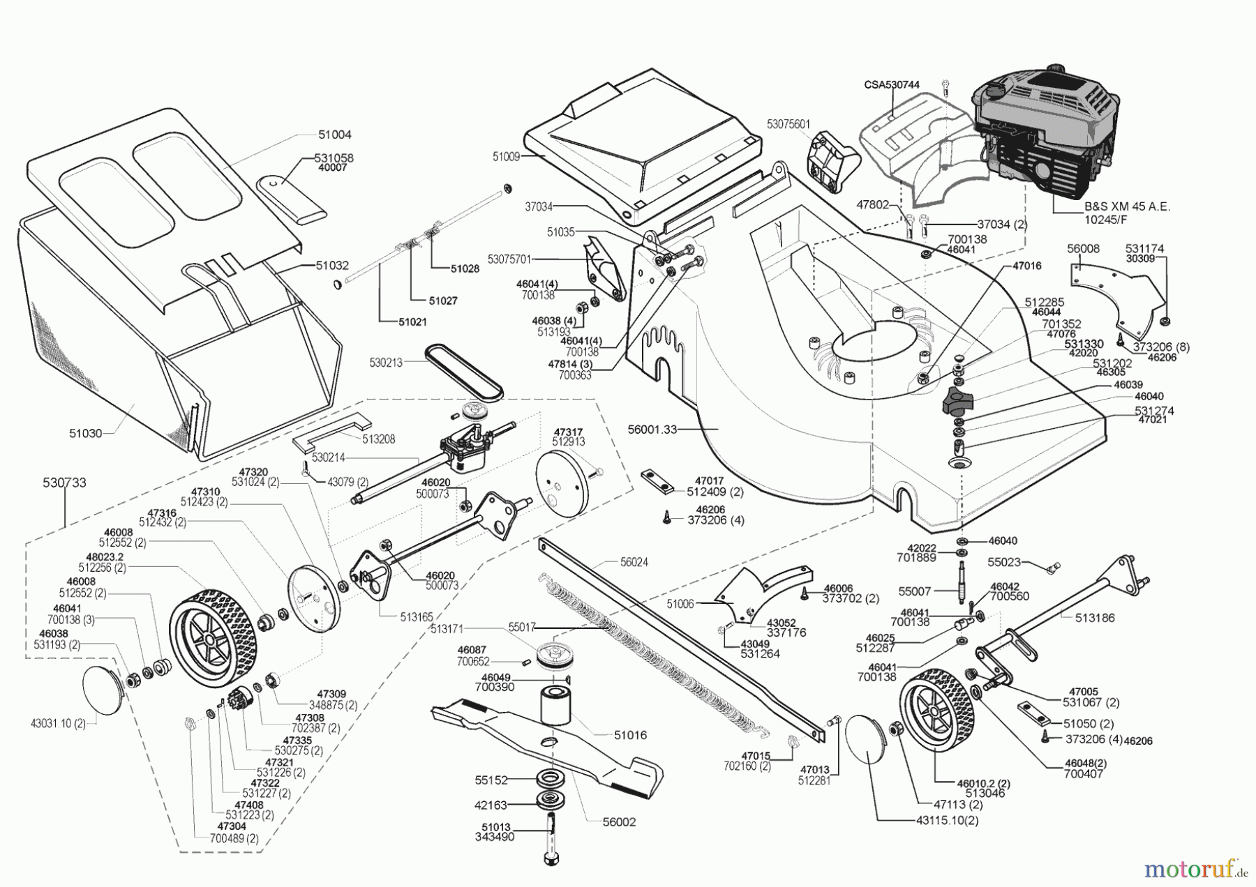 AL-KO Gartentechnik Benzinrasenmäher Euromat 564 SE ab 10/1998 Seite 1