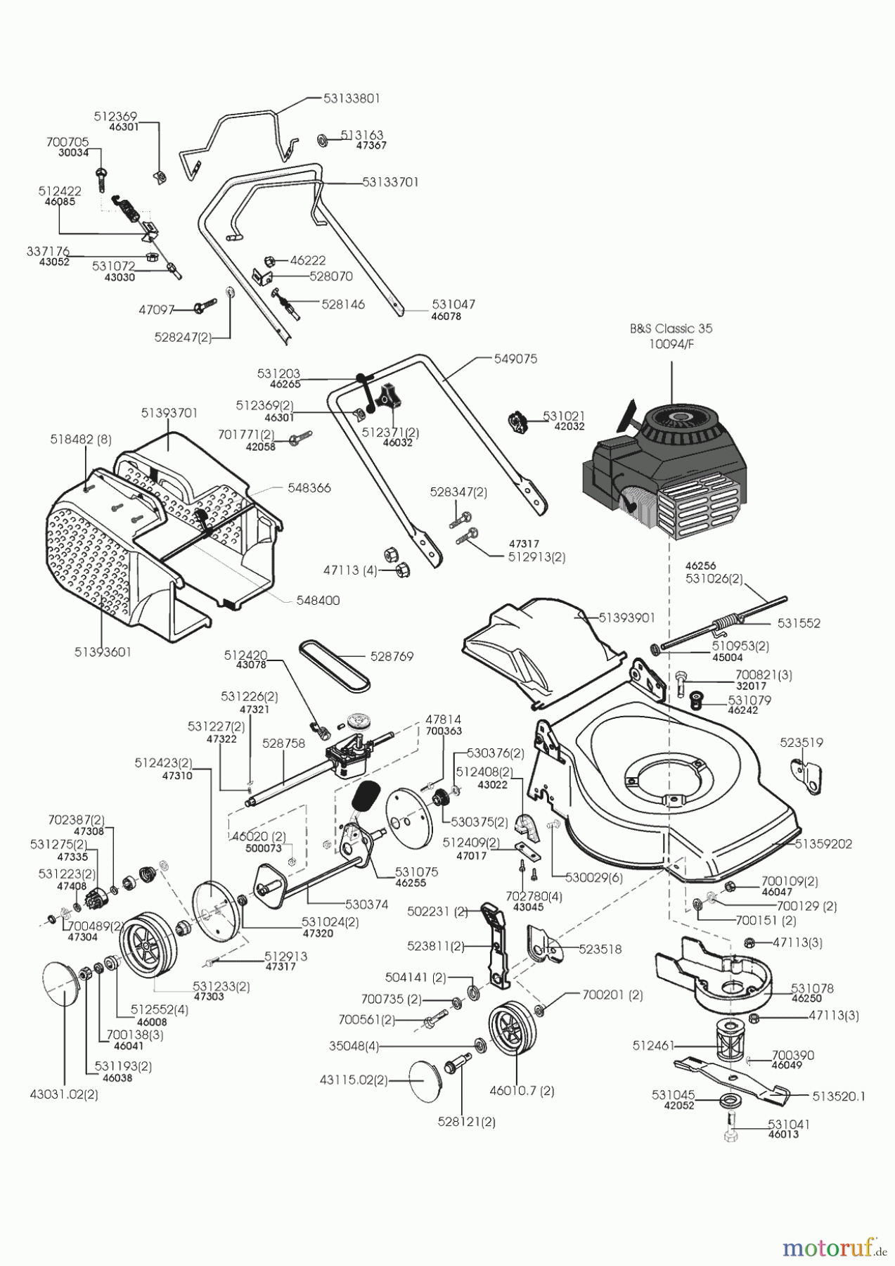  AL-KO Gartentechnik Benzinrasenmäher Cutter 46 PS T Seite 1