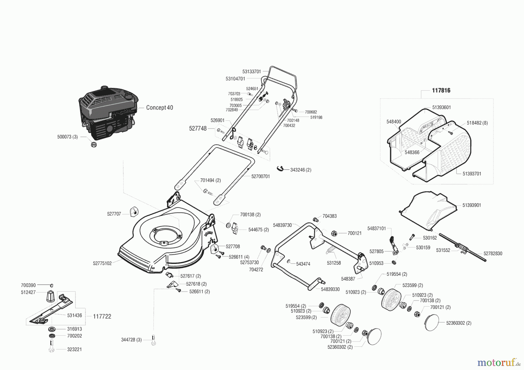 Top Garden Gartentechnik Benzinrasenmäher 4801 BZ 04/1999 - 12/1999 Seite 1