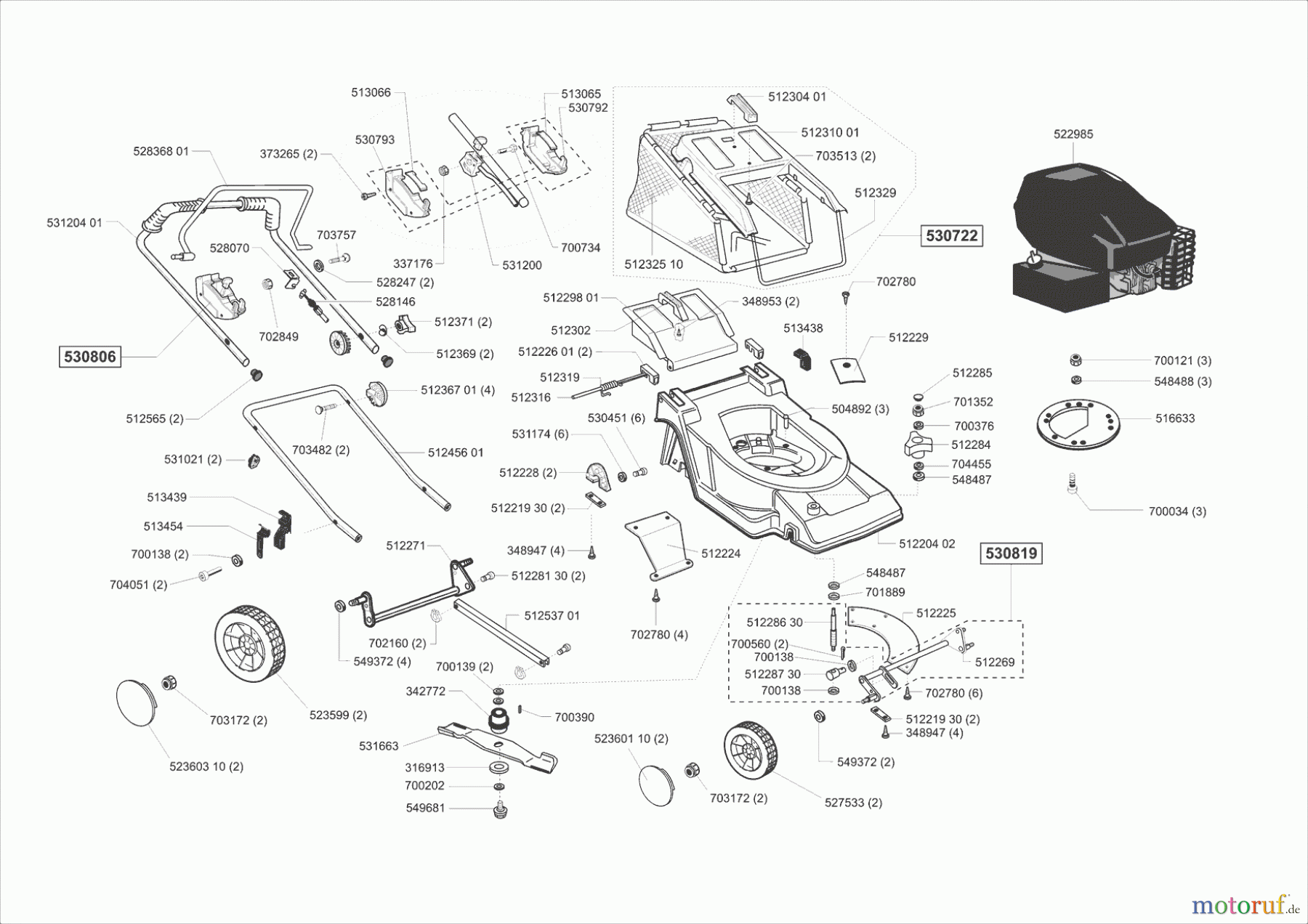  AL-KO Gartentechnik Benzinrasenmäher HVC 434 B  04/2001 - 01/2006 Seite 1