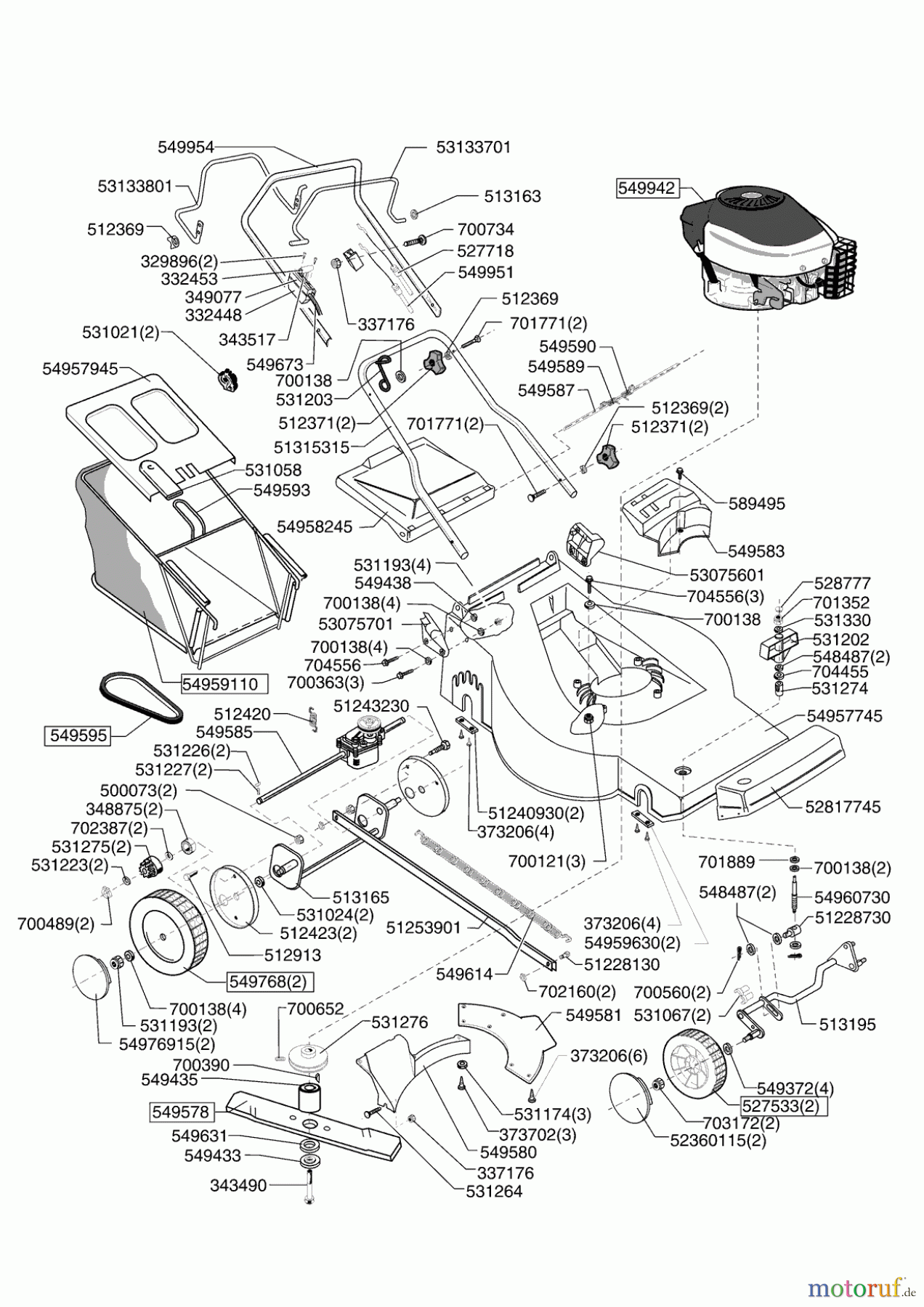  Ranchero Gartentechnik Benzinrasenmäher BHR 48  ab 05/2002 Seite 1