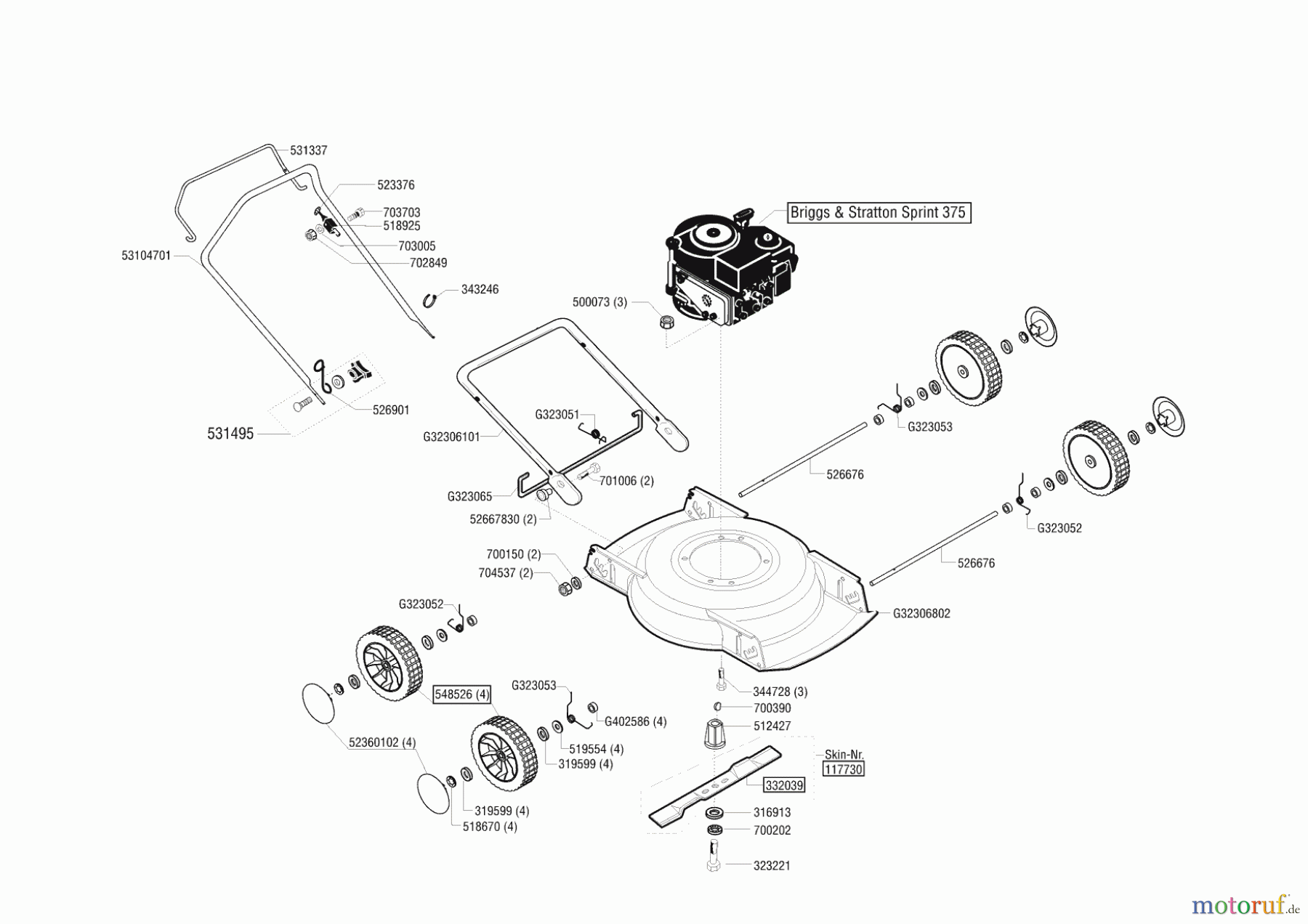  Uniropa Gartentechnik Mulchmäher 46 Bio Seite 1