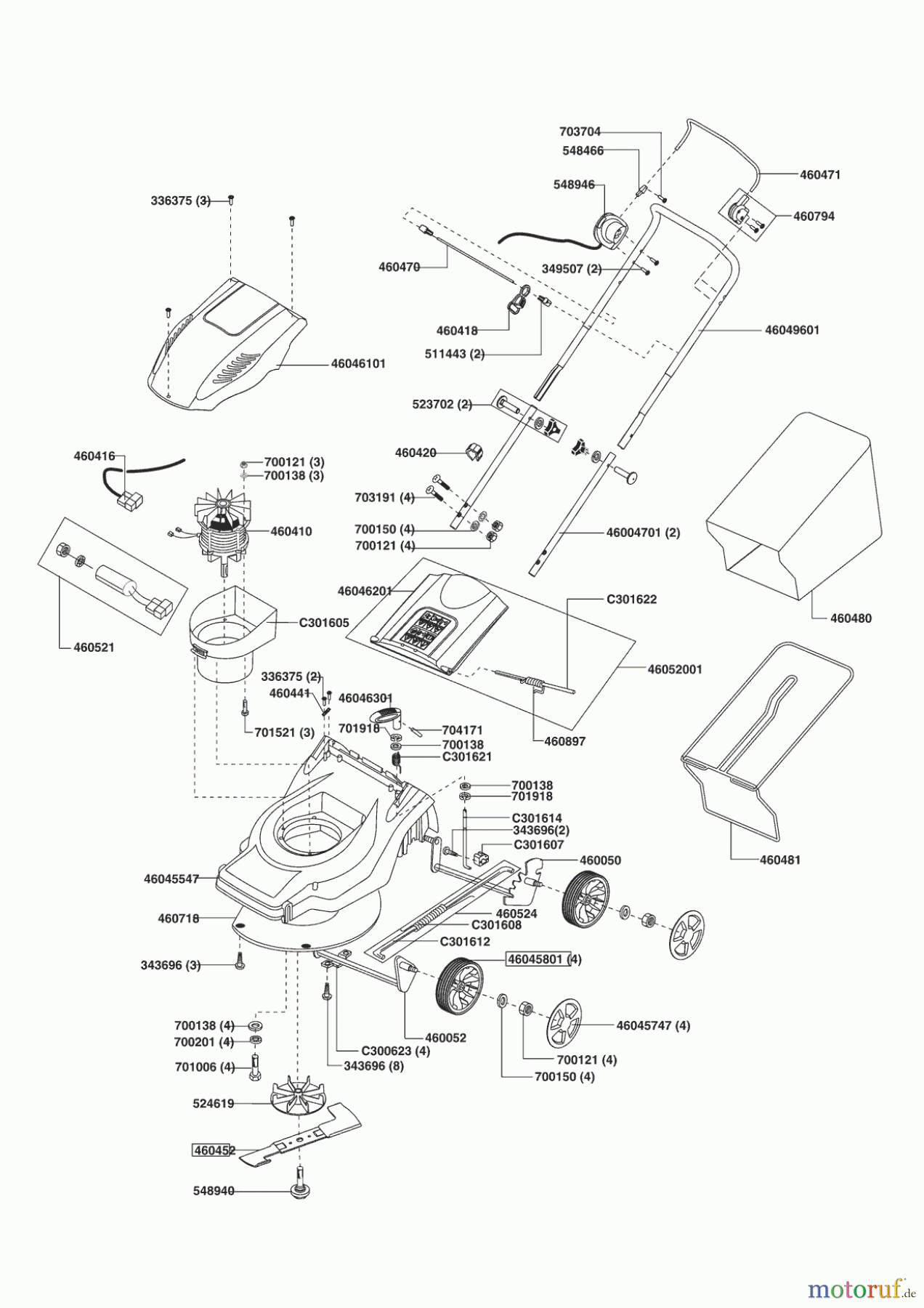  Dehner Gartentechnik Elektrorasenmäher ELO 420 Seite 1