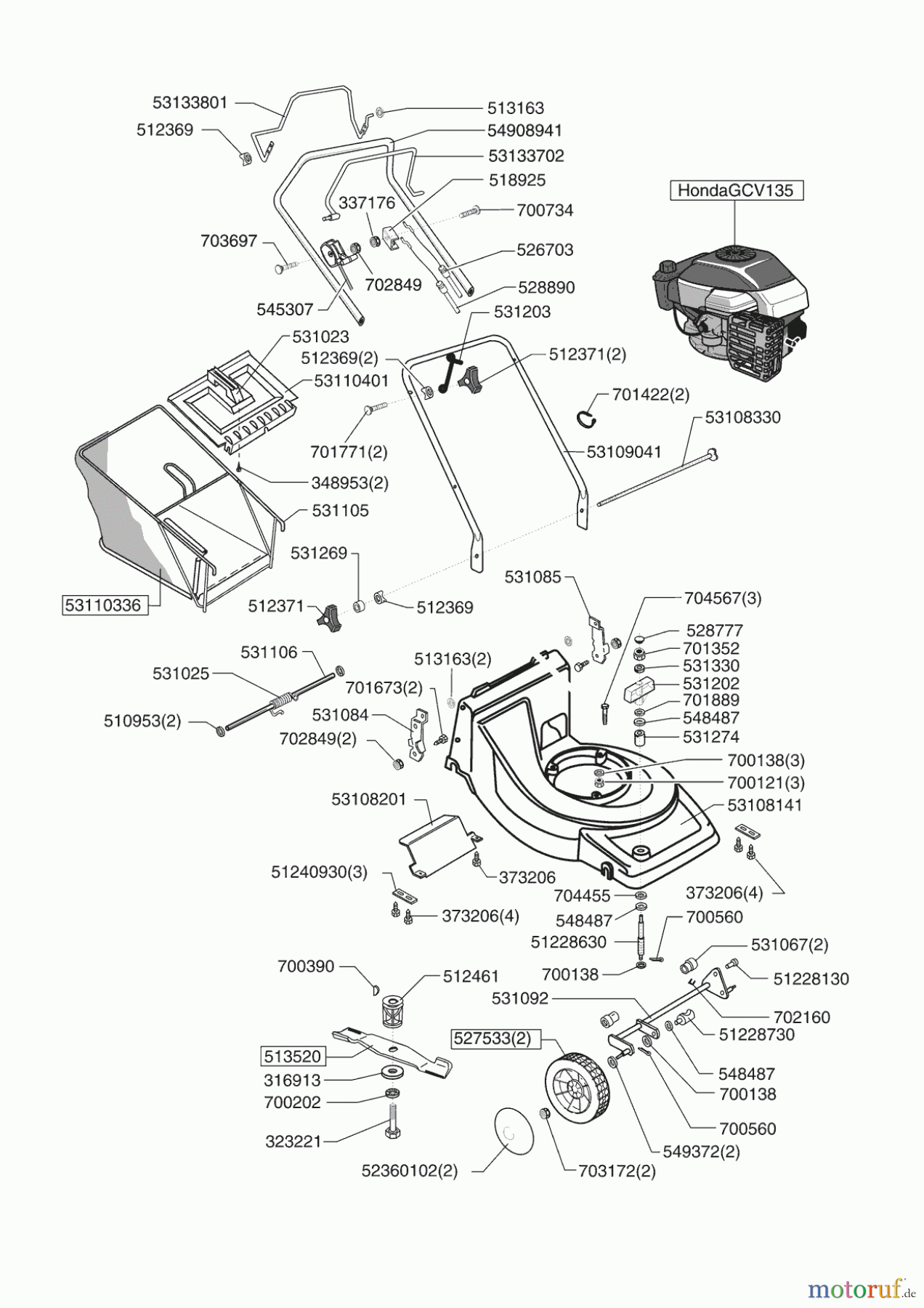 Sigma Gartentechnik Benzinrasenmäher HLA 47 HR 06/2005 - 12/2006 Seite 1