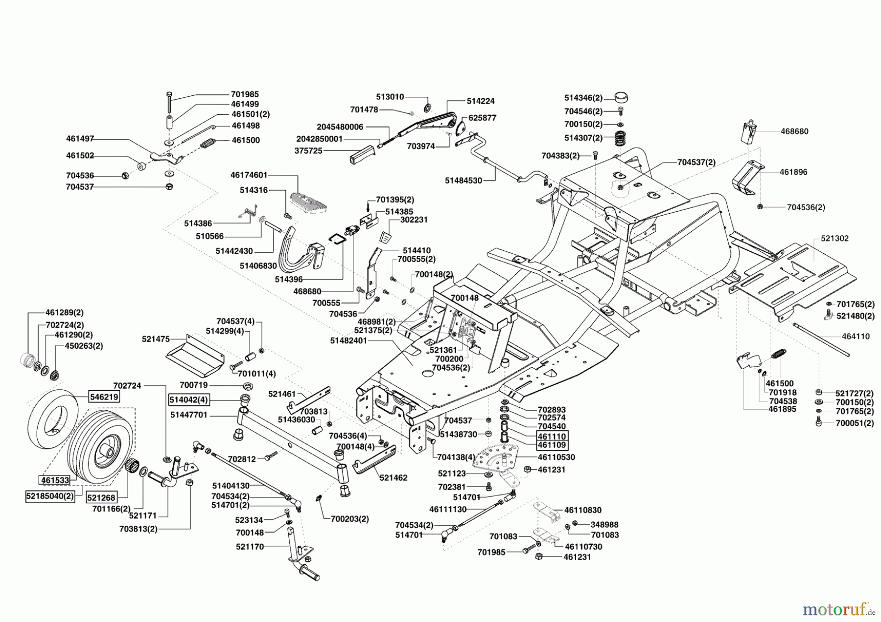 E-Flor Gartentechnik Rasentraktor T17.5-102 HF 11/2008 - 03/2009 Seite 2