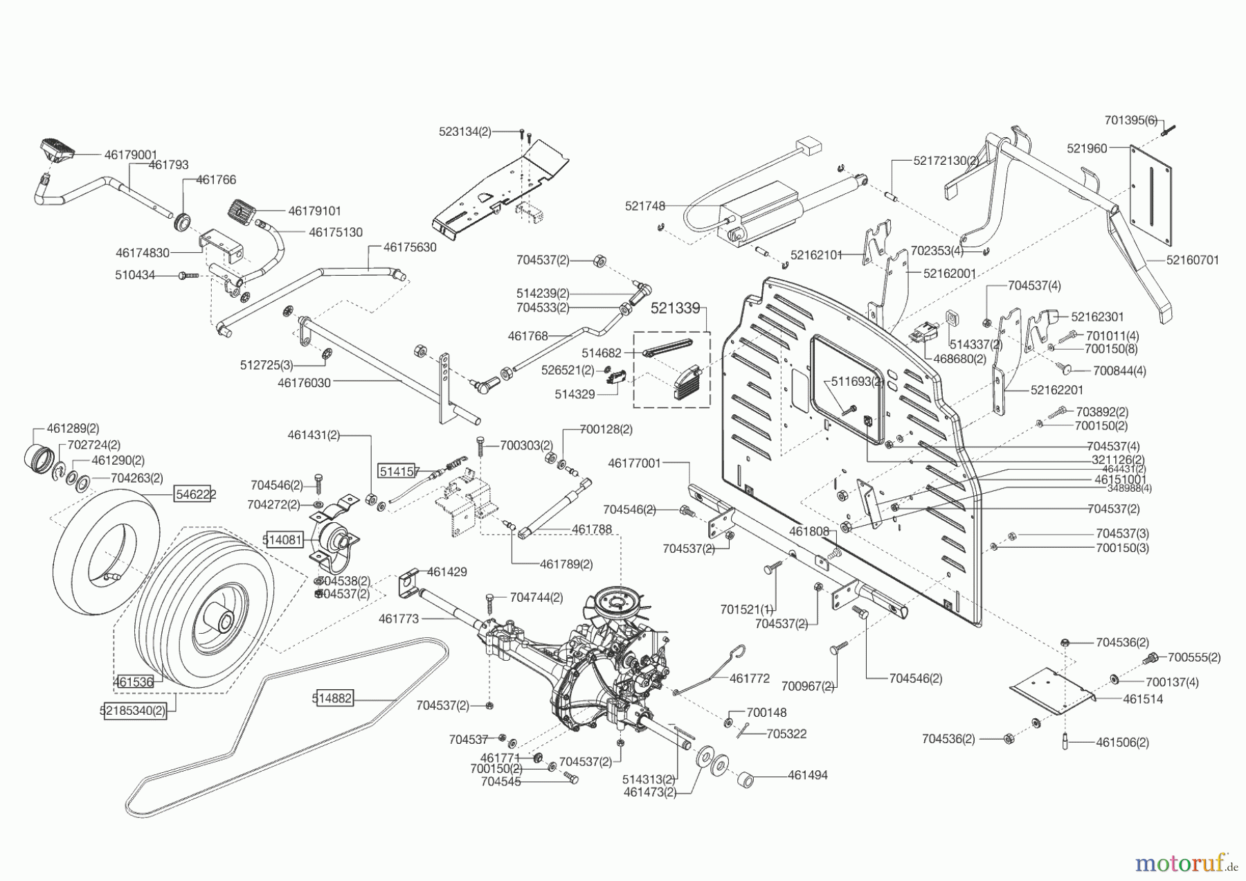 Powerline Gartentechnik Rasentraktor T 16-102 HDE-H (F) ab 01/2010 Seite 3