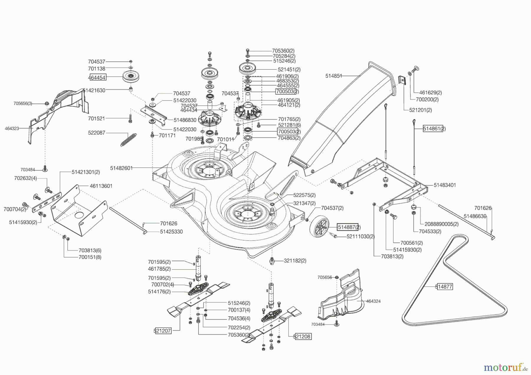 Powerline Gartentechnik Rasentraktor T 16-102 HDE-H (F) ab 01/2010 Seite 5