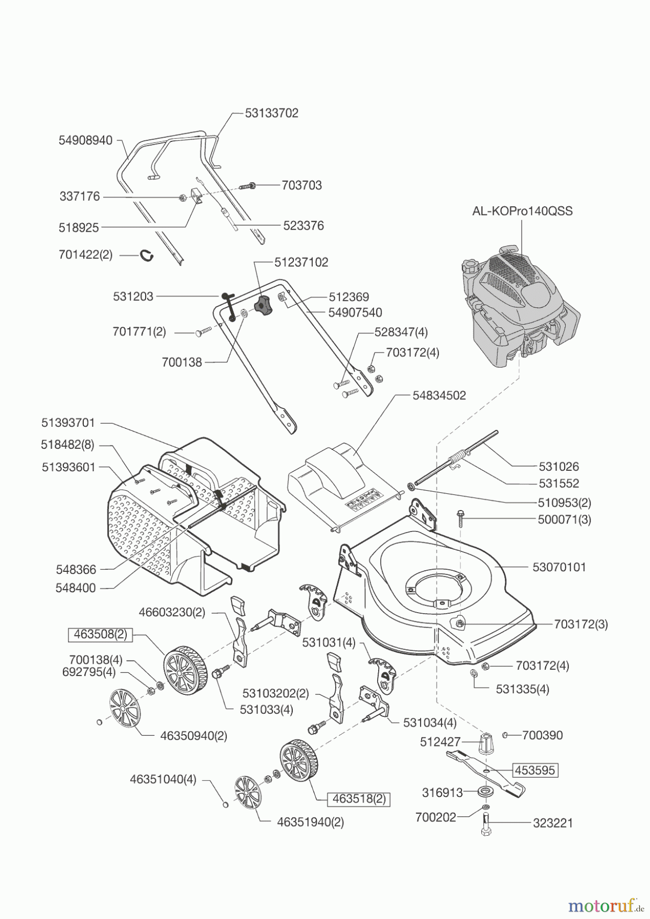 AL-KO Gartentechnik Benzinrasenmäher Classic 4.0 B-A 04/2012 - 12/2014 Seite 1