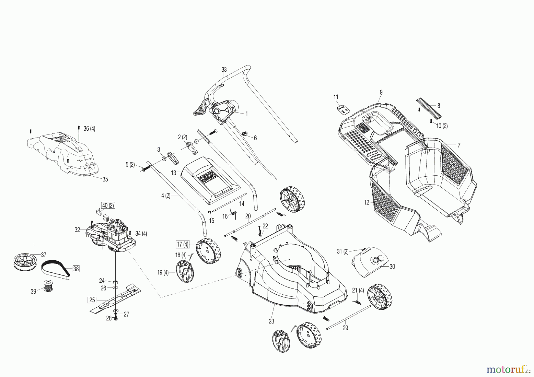  Migros Gartentechnik Elektrorasenmäher EM 32  01/2013 Seite 1