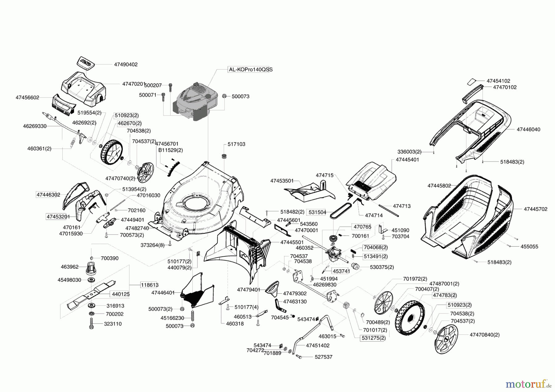 AL-KO Gartentechnik Benzinrasenmäher Highline 473 SP-A 04/2013 - 11/2013 Seite 1