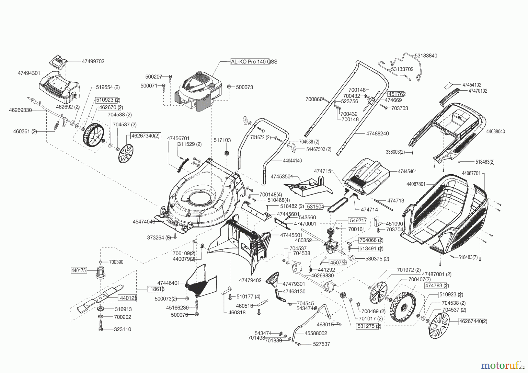  AL-KO Gartentechnik Benzinrasenmäher HB 46 BA  ab 11/2013 Seite 1