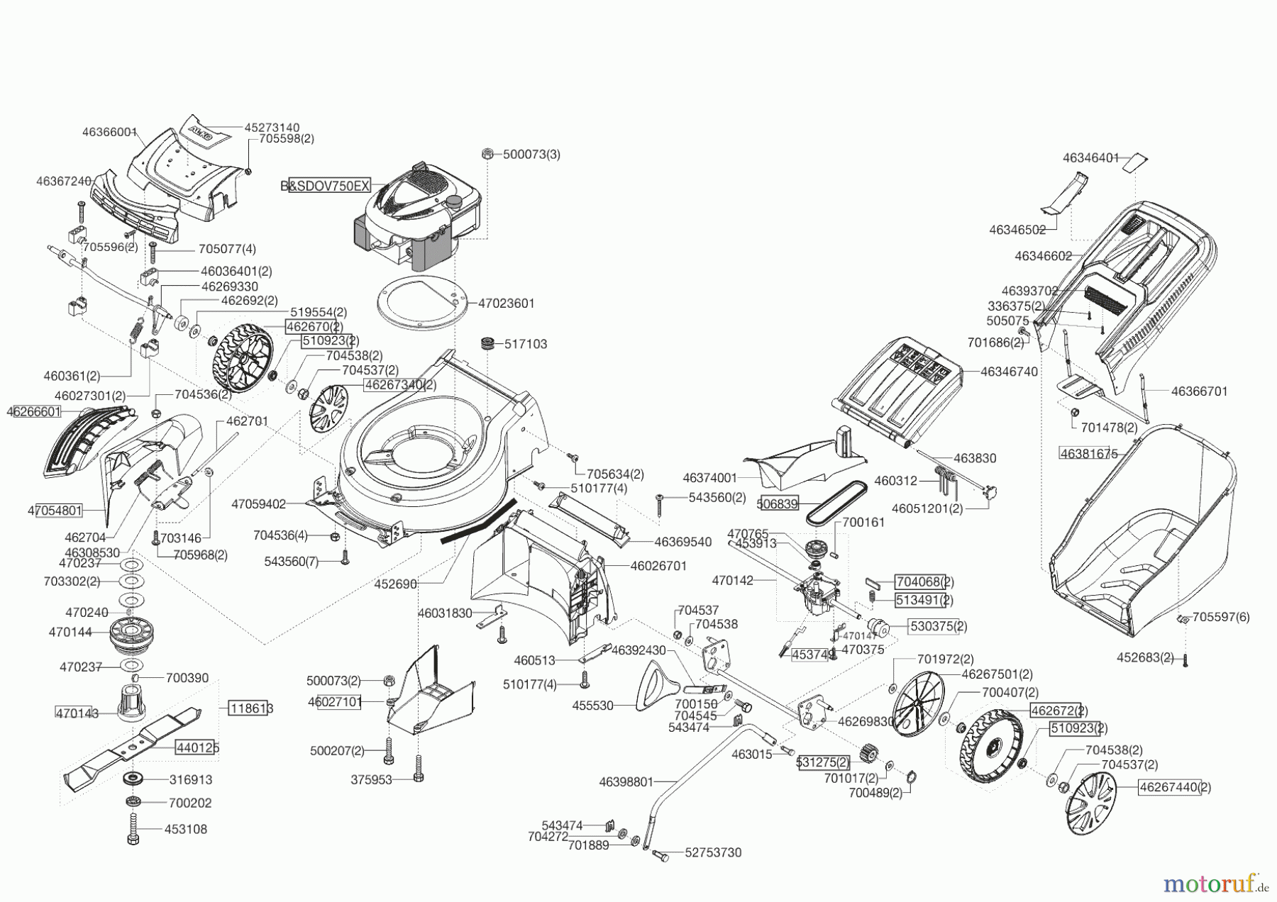 Powerline Gartentechnik Benzinrasenmäher 4704 VS 12/2013 Seite 1