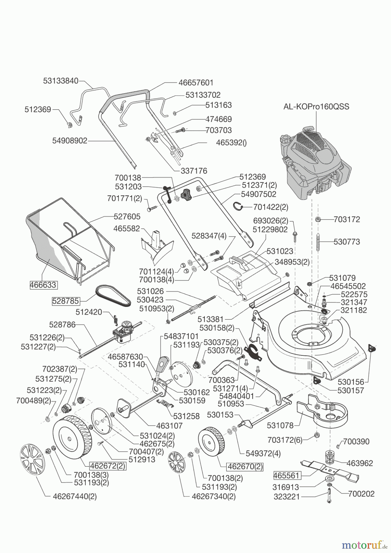  AL-KO Gartentechnik Benzinrasenmäher Selection OHV 52.3 BR  ab 01/2014 Seite 1