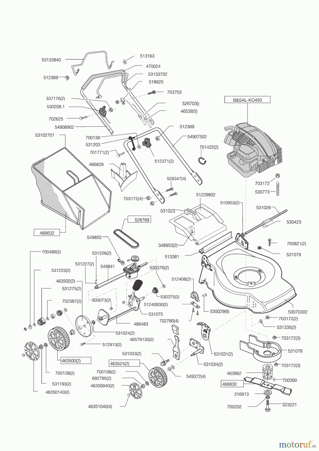  AL-KO Gartentechnik Benzinrasenmäher Selection SL 46 BR  ab 12/2014 Seite 1