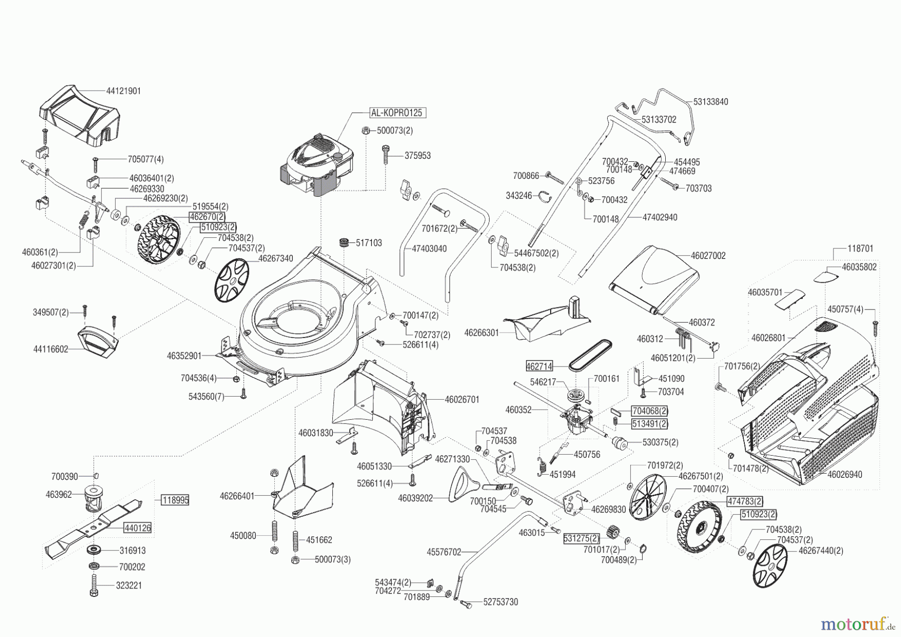  AL-KO Gartentechnik Benzinrasenmäher 5.16 SP-A Plus Classic  ab 04/2016 Seite 1