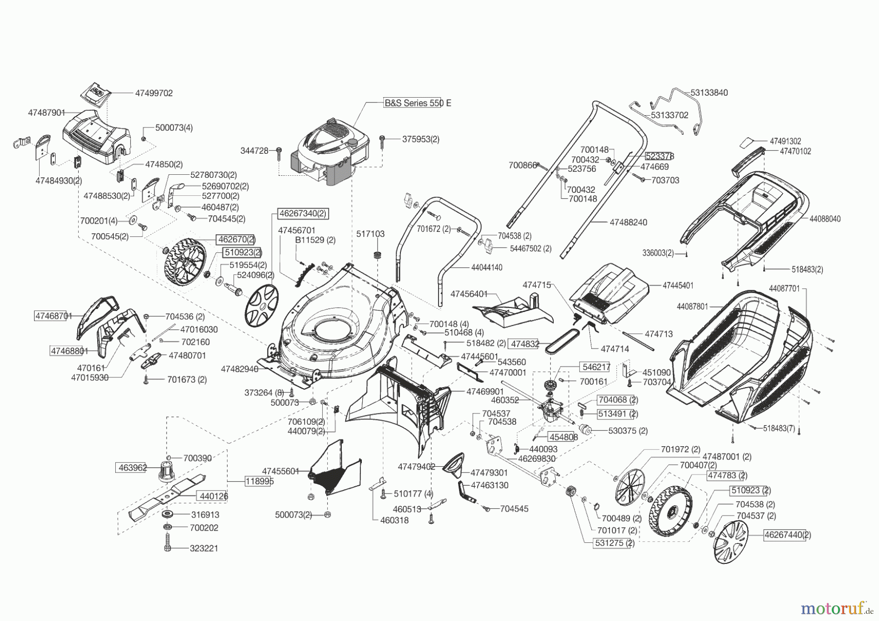  AL-KO Gartentechnik Benzinrasenmäher Highline 51.3 SP edition  08/2016 - 03/2019 Seite 1