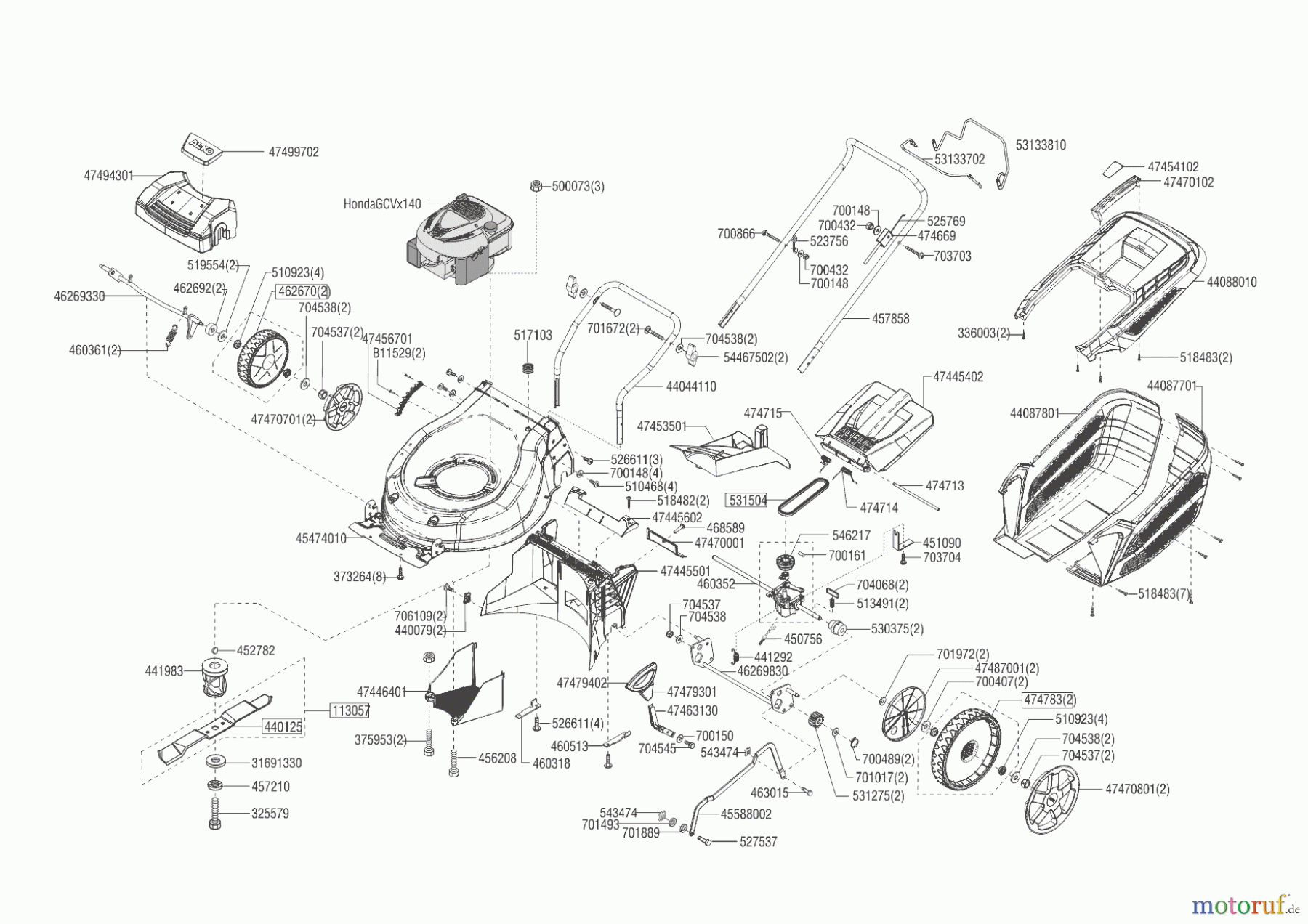  AL-KO Gartentechnik Benzinrasenmäher 46.9 SP-H HIGHLINE  09/2018 - 03/2019 Seite 1