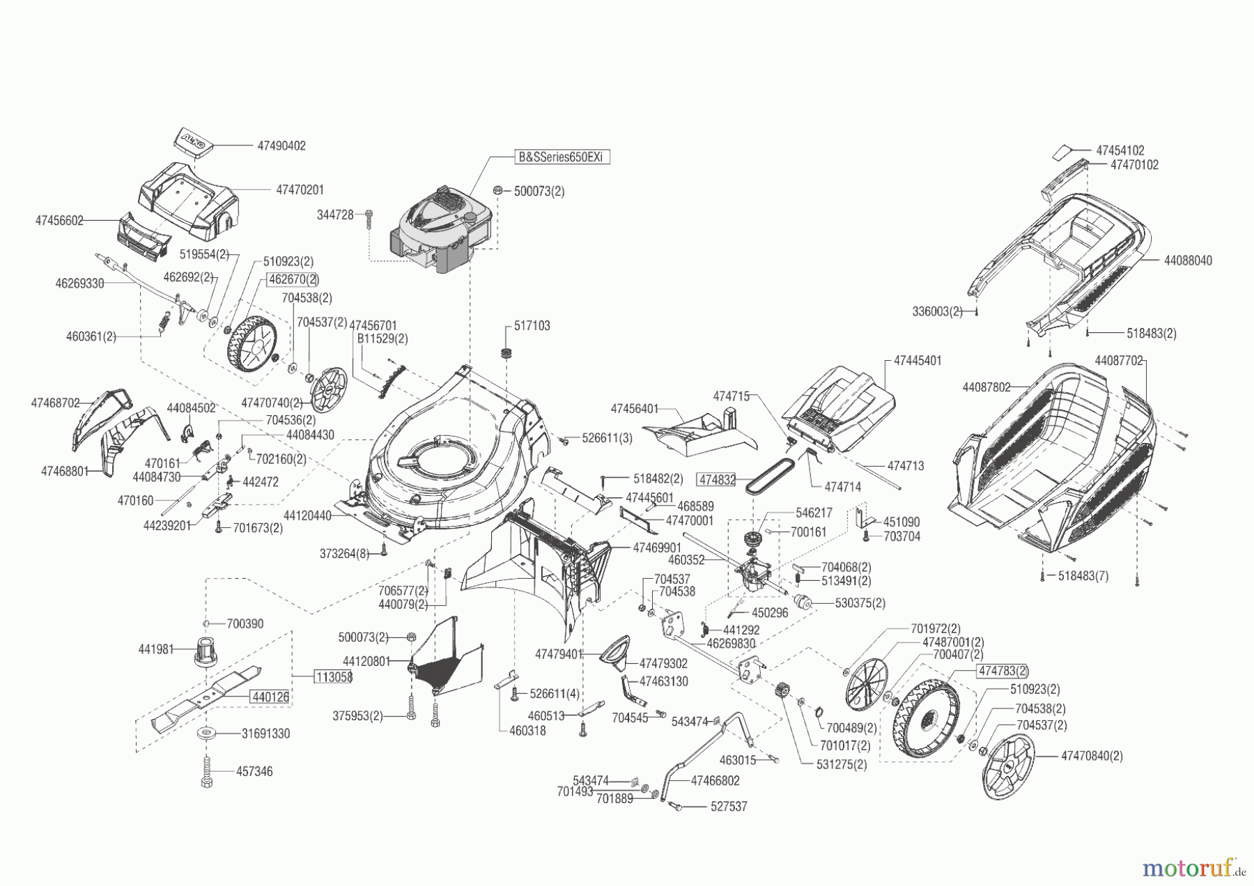  AL-KO Gartentechnik Benzinrasenmäher 527 SP HIGHLINE  03/2019 - 02/2020 Seite 1