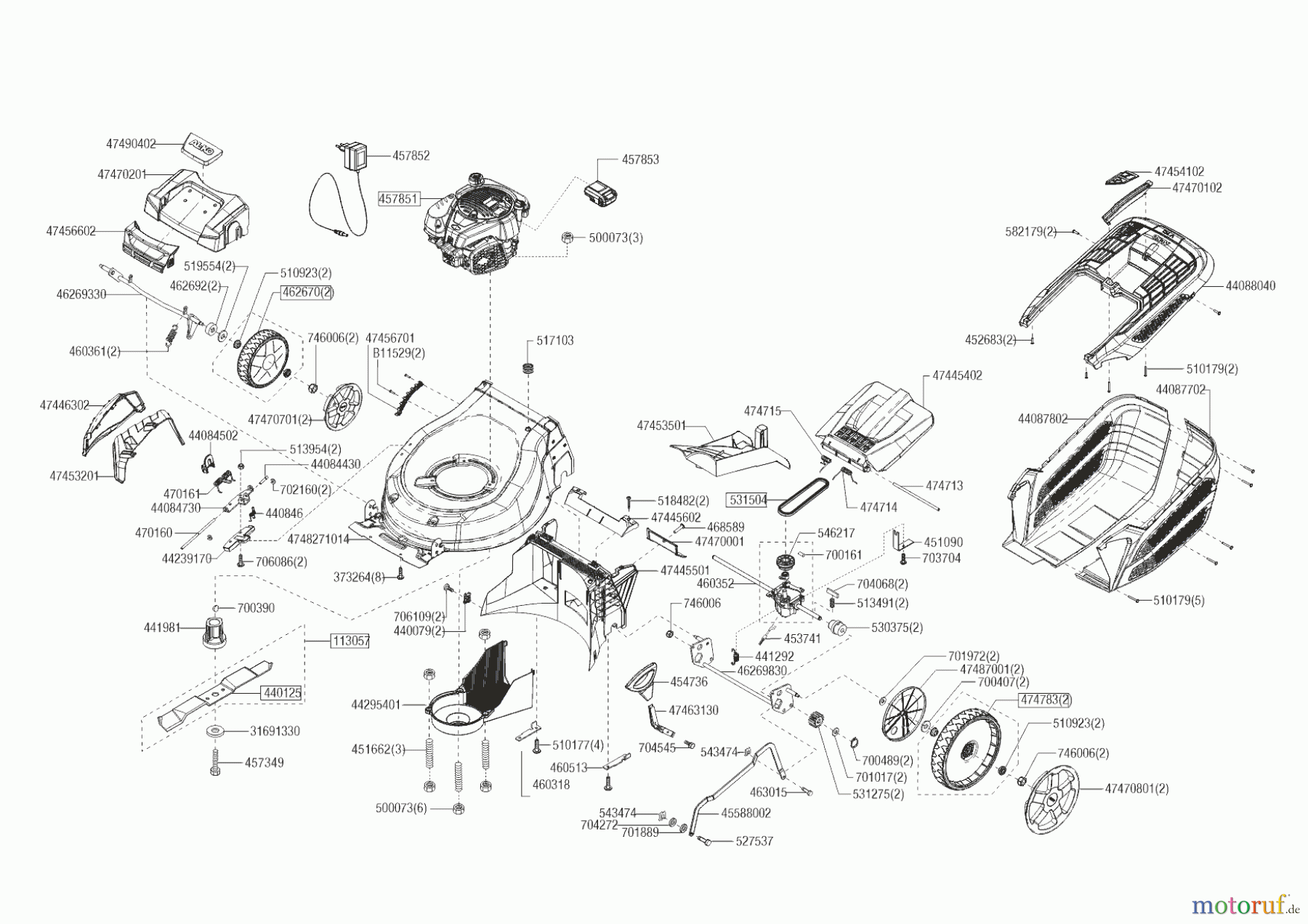  AL-KO Gartentechnik Benzinrasenmäher 470 SPI-A PREMIUM  ab 09/2021 Seite 1