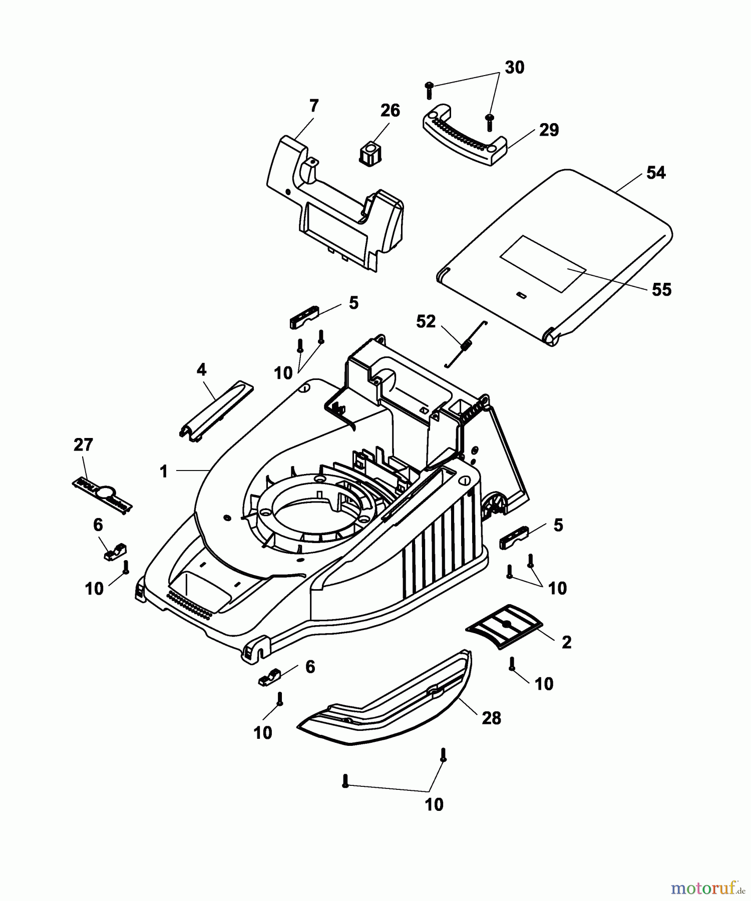 Wolf-Garten Petrol mower HBM 40 B 4001008 Series A (2003) Deck housing