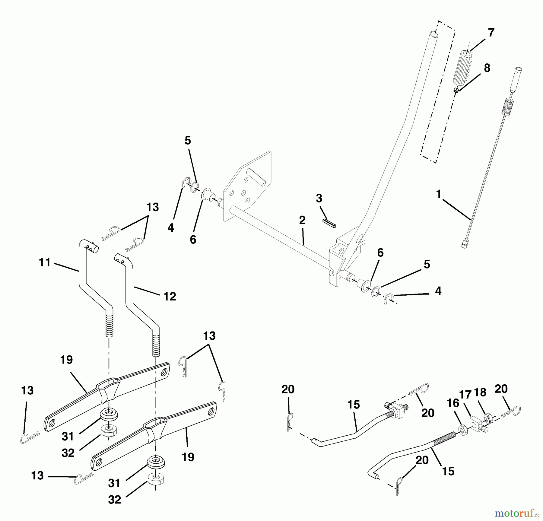  Husqvarna Rasen und Garten Traktoren LTH 2042B (954571953) - Husqvarna Lawn Tractor (2004-01 & After) Mower Lift