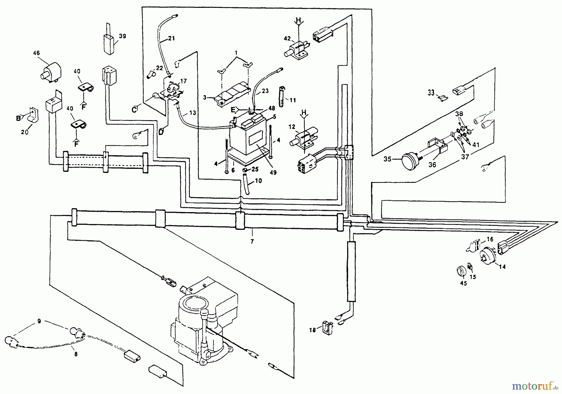  Husqvarna Rasen und Garten Traktoren YT 120 (954000061) - Husqvarna Yard Tractor (1990-01 & After) Electrical (Part 1)