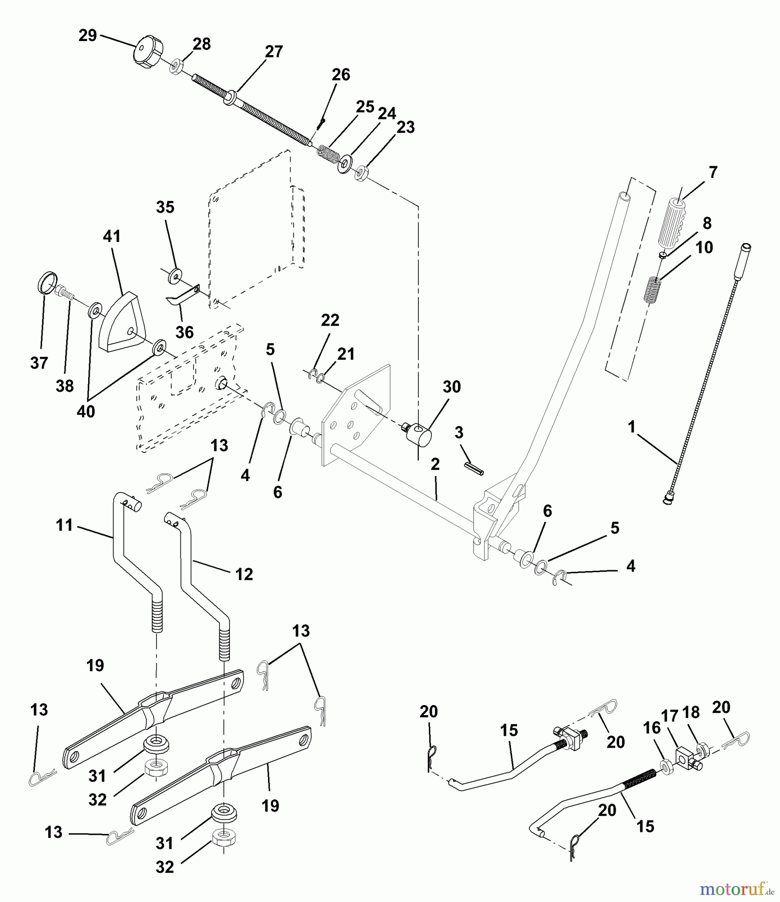 Husqvarna Rasen und Garten Traktoren YT 190 (954001982A) - Husqvarna Yard Tractor (1995-03 & After) Mower Lift Assembly
