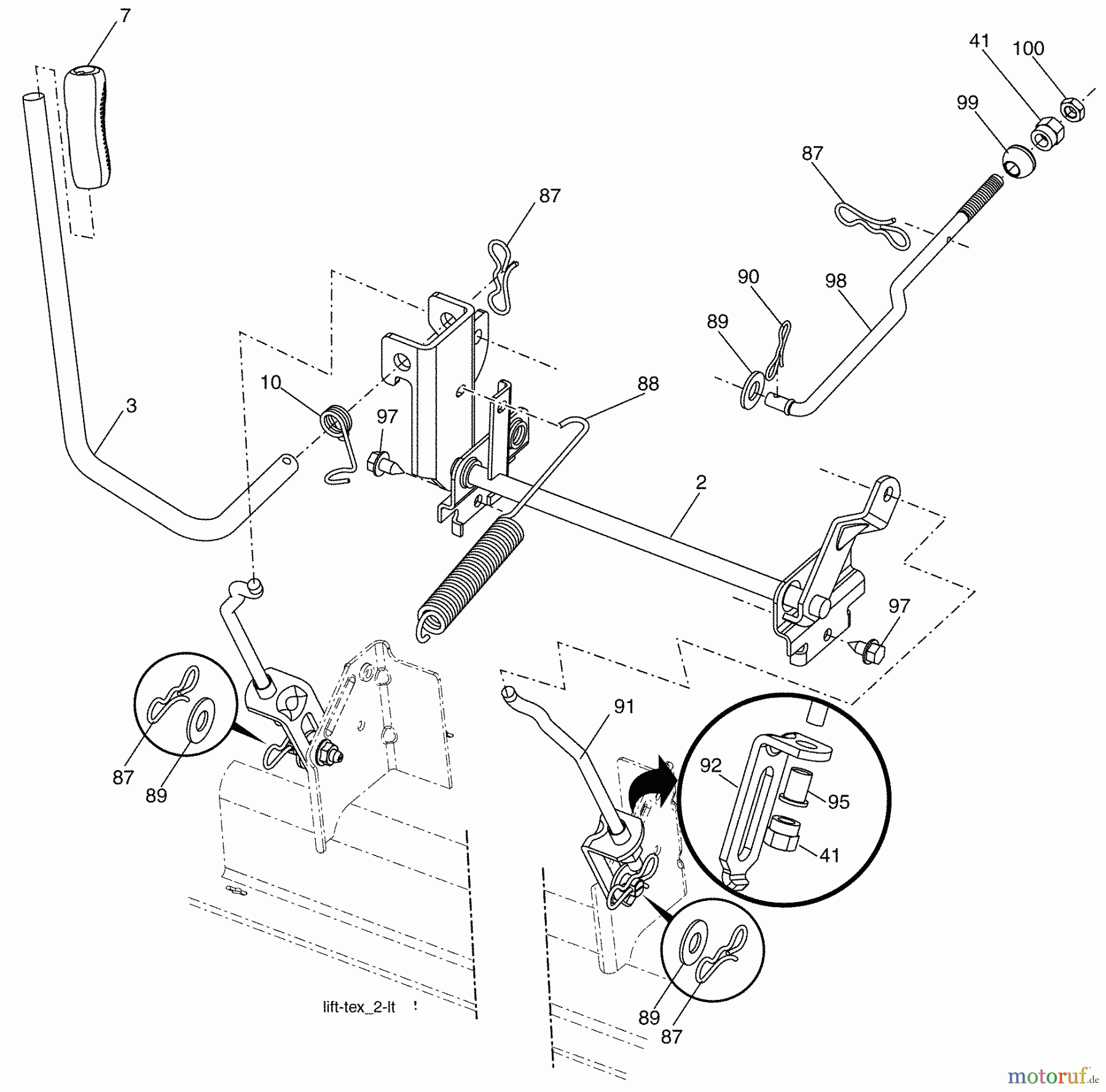 Husqvarna Rasen und Garten Traktoren YT 1942T (96043000300) - Husqvarna Yard Tractor (2006-05 & After) Mower Lift