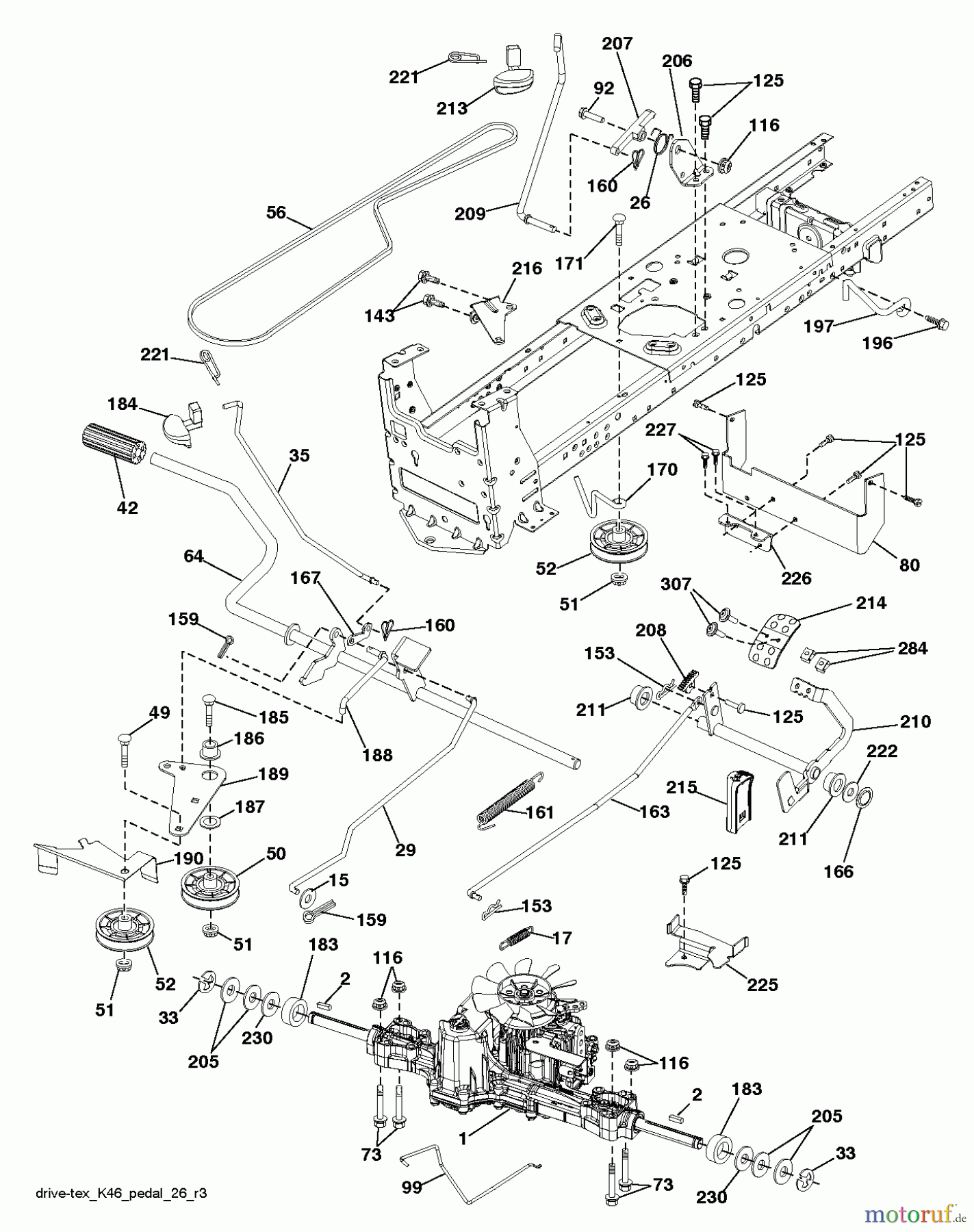 Husqvarna Rasen und Garten Traktoren YT 46LS (96043015100) - Husqvarna Yard Tractor (2012-10 & After) DRIVE
