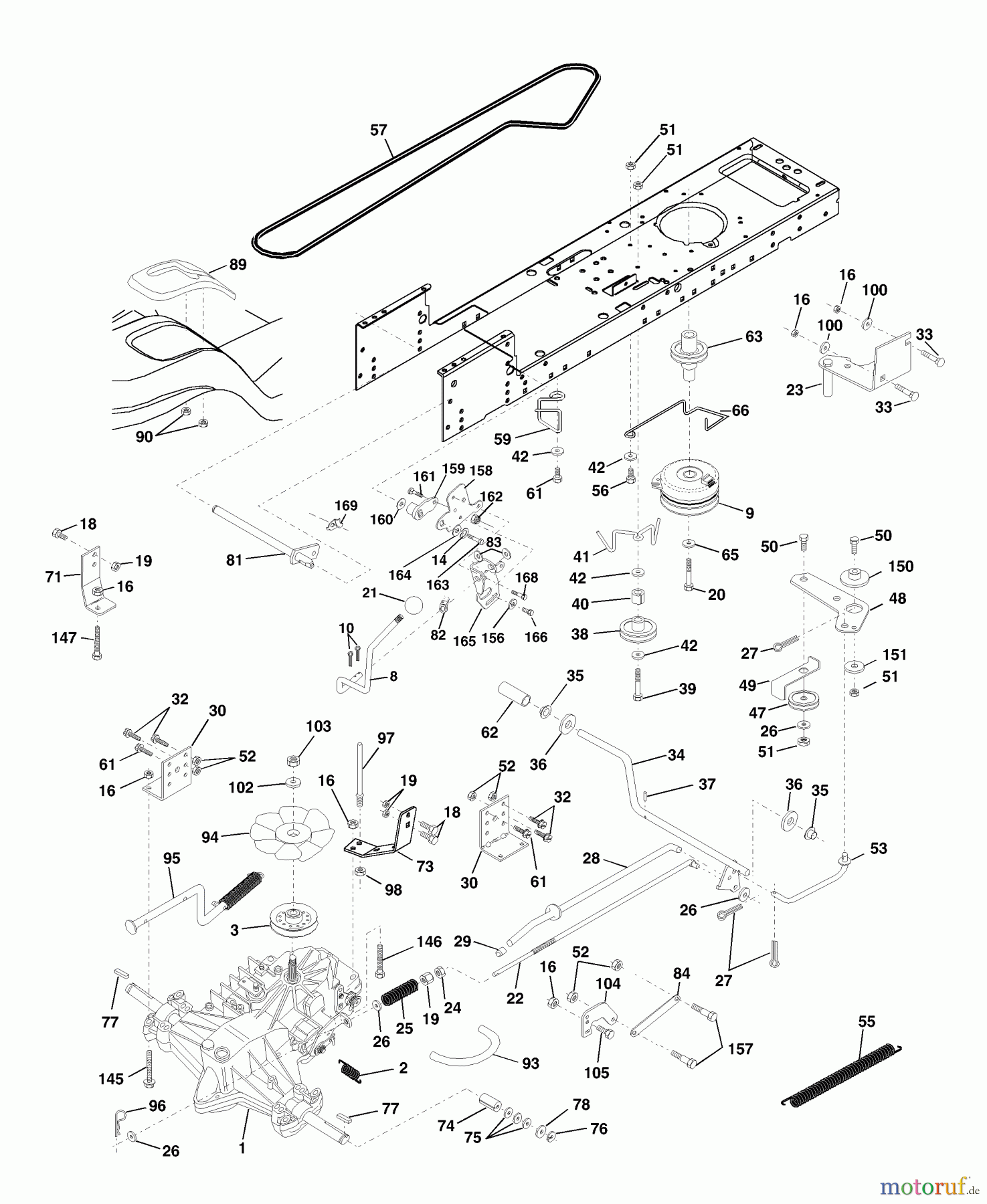 Husqvarna Rasen und Garten Traktoren YTH 150 (954140007J) - Husqvarna Yard Tractor (1999-03 & After) Drive