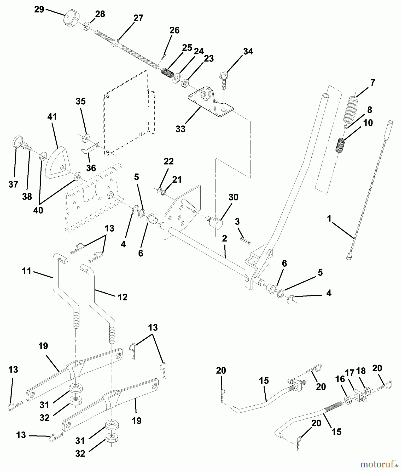 Husqvarna Rasen und Garten Traktoren YTH 150 (954830081A) - Husqvarna Yard Tractor (1995-10 & After) Mower Lift