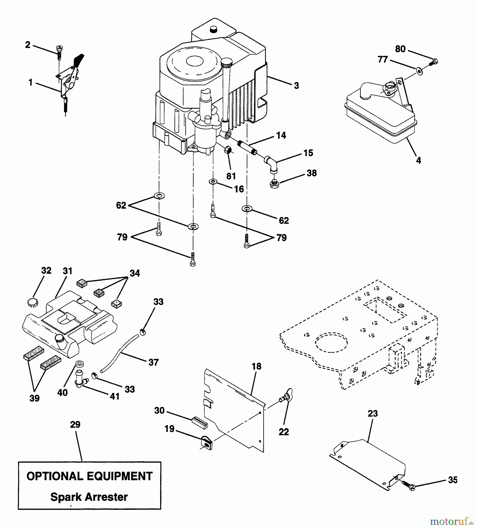 Husqvarna Rasen und Garten Traktoren YTH 150 (954880011) (HCYTH150B) - Husqvarna Yard Tractor (1996-01 & After) Engine