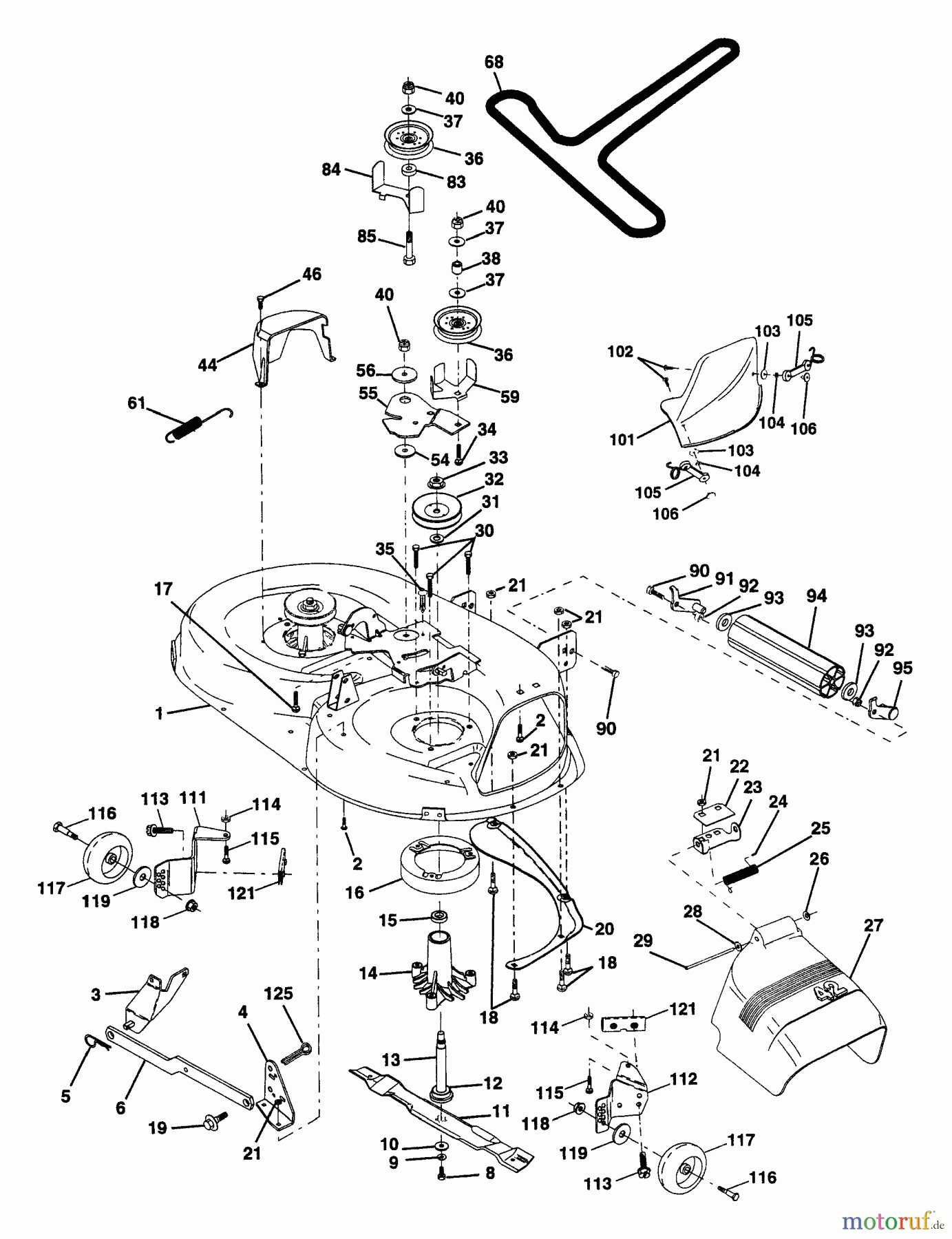 Husqvarna Rasen und Garten Traktoren YTH 150 (954880011) (HCYTH150B) - Husqvarna Yard Tractor (1996-01 & After) Mower Deck