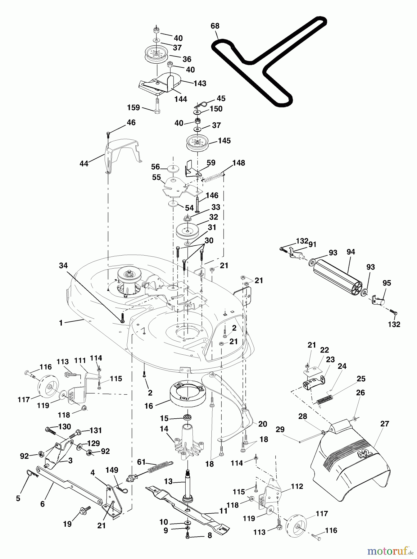 Husqvarna Rasen und Garten Traktoren YTH 1542D (954567048) - Husqvarna Yard Tractor (2001-11 & After) Mower Deck