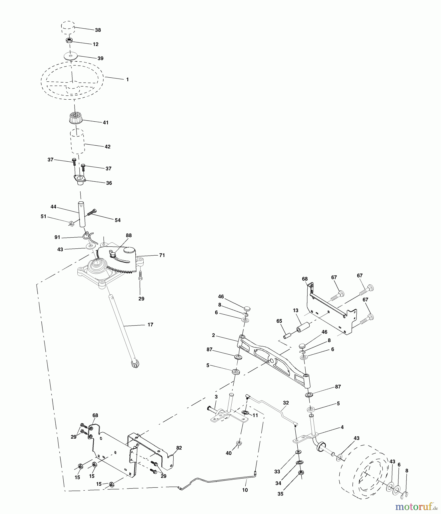 Husqvarna Rasen und Garten Traktoren YTH 1542XPF (954567253) - Husqvarna Yard Tractor (2002-02 & After) Steering Assembly