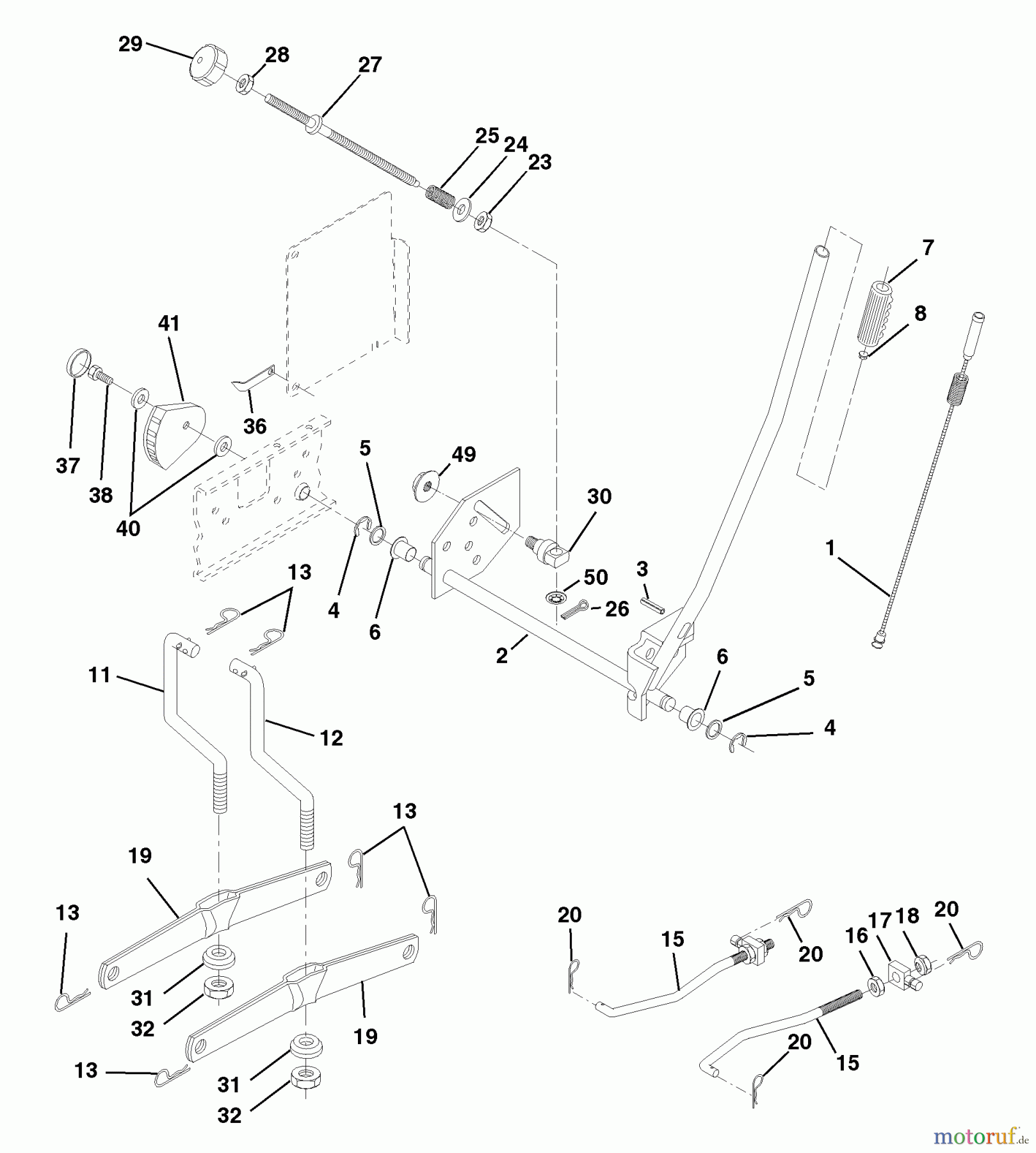 Husqvarna Rasen und Garten Traktoren YTH 160 (954140008B) - Husqvarna Yard Tractor (1998-07 & After) Mower Lift