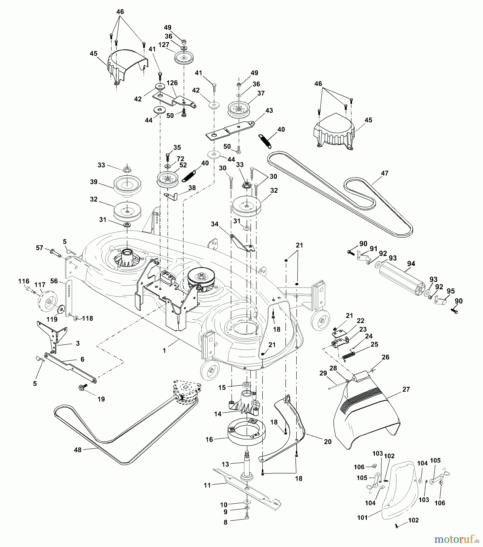  Husqvarna Rasen und Garten Traktoren YTH 1746B (954567055) - Husqvarna Yard Tractor (2001-01 & After) Mower Deck