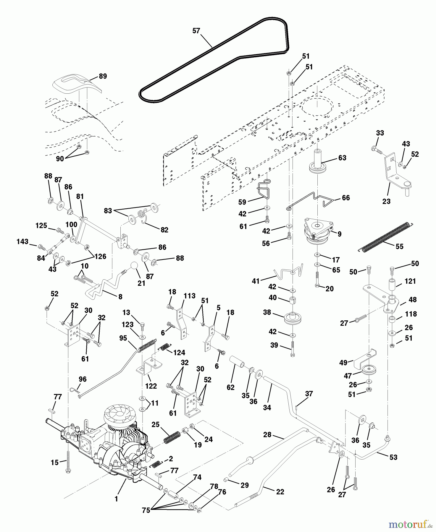 Husqvarna Rasen und Garten Traktoren YTH 180 (954140010C) - Husqvarna Yard Tractor (1997-12 & After) Drive