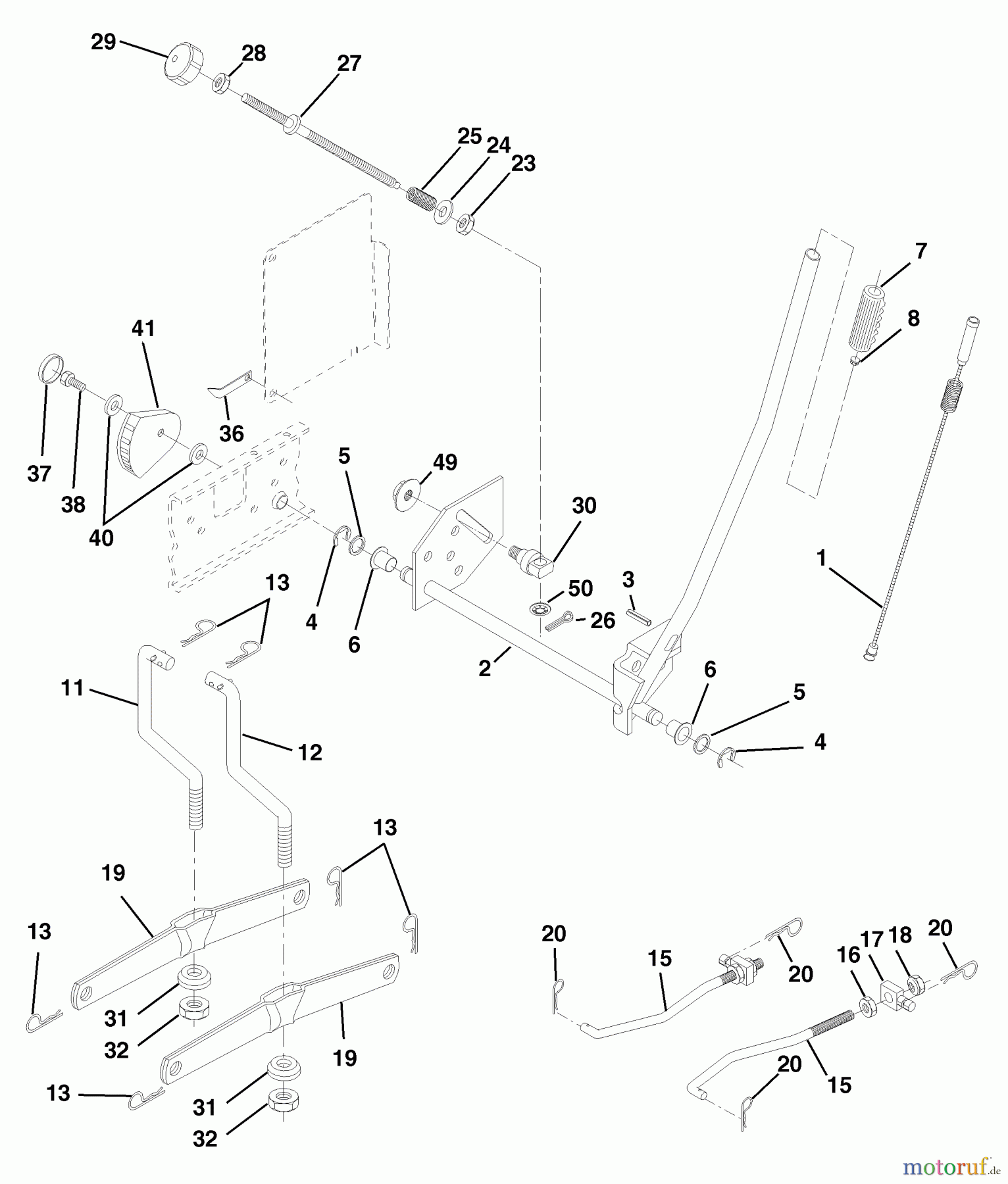 Husqvarna Rasen und Garten Traktoren YTH 180 (954140010F) - Husqvarna Yard Tractor (1998-07 to 1998-07) Mower Lift