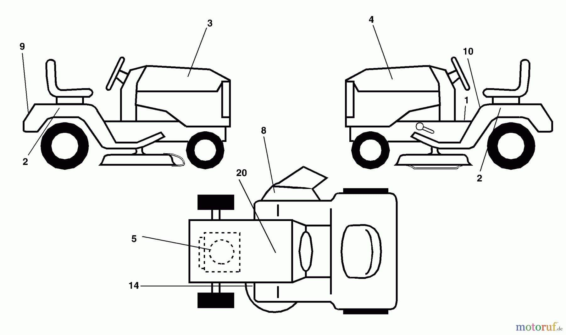 Husqvarna Rasen und Garten Traktoren YTH 180 (954140010H) - Husqvarna Yard Tractor (1999-03 & After) Decals