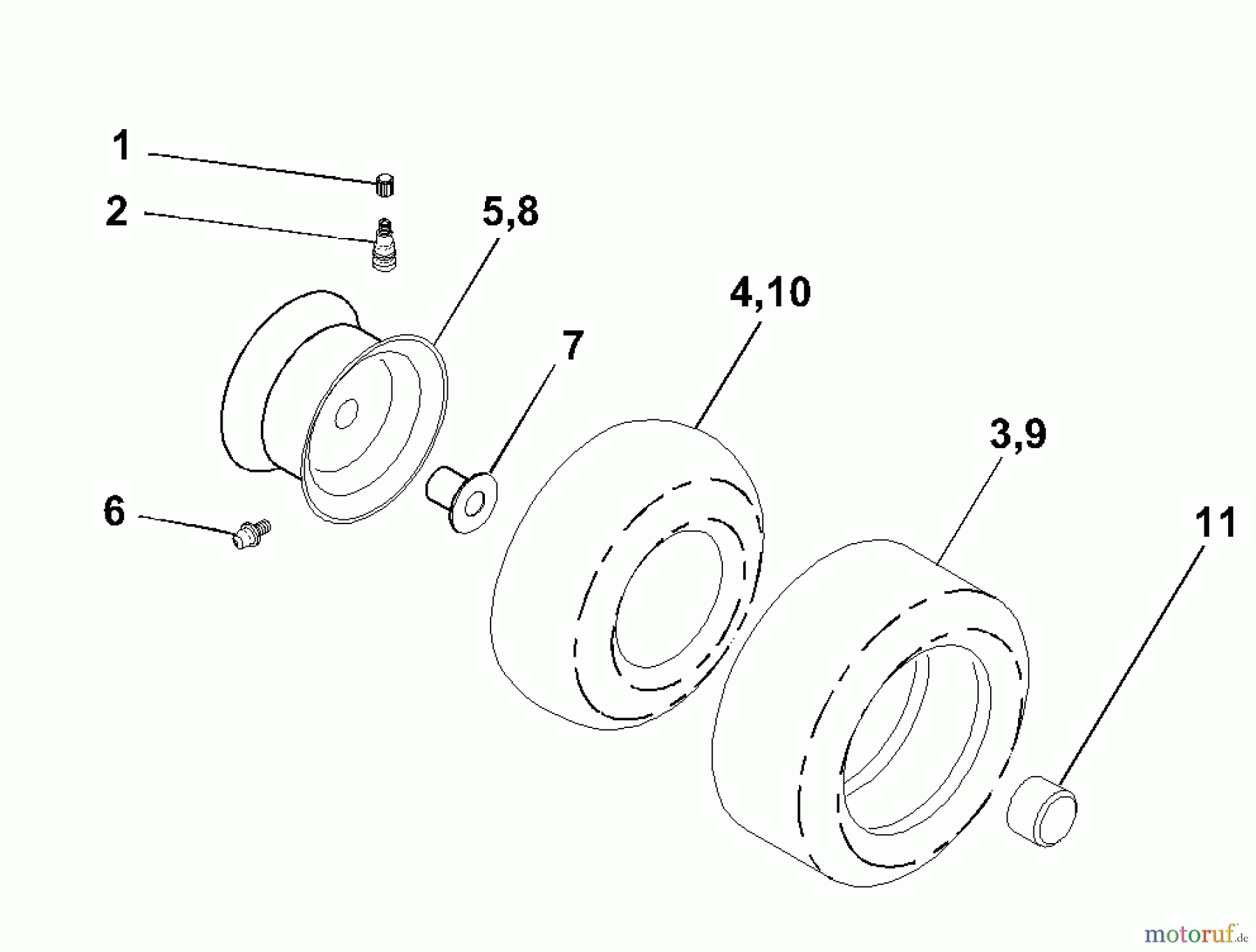  Husqvarna Rasen und Garten Traktoren YTH 180 (954140109B) - Husqvarna Yard Tractor (1999-11 & After) Wheels & Tires