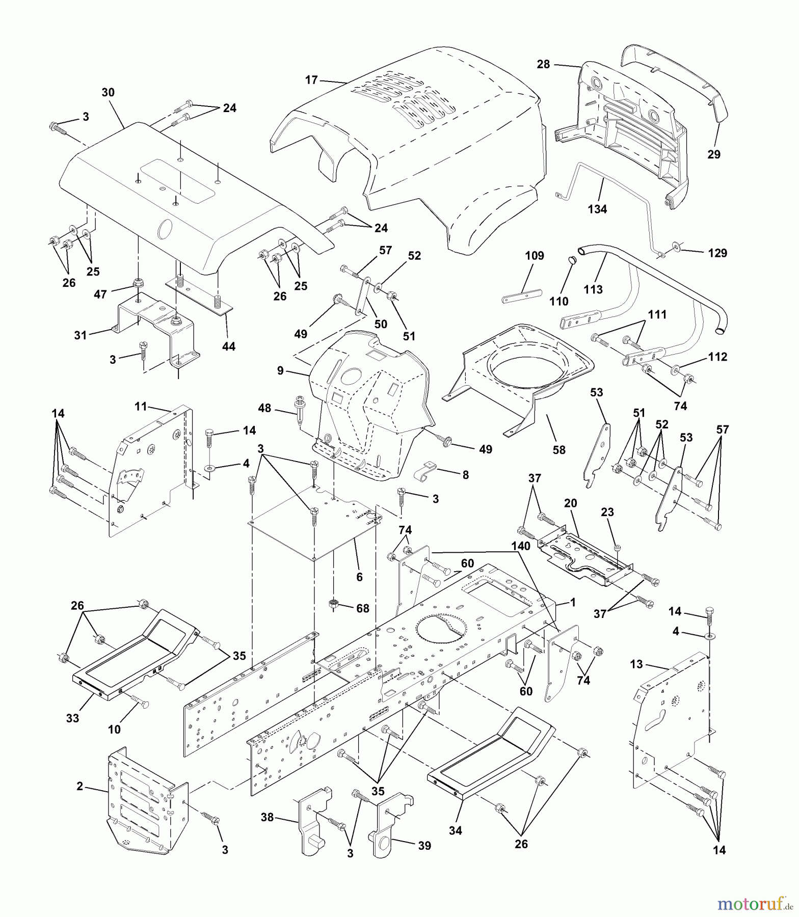  Husqvarna Rasen und Garten Traktoren YTH 180 (954830145B) - Husqvarna Yard Tractor (1996-03 & After) Chassis And Enclosures