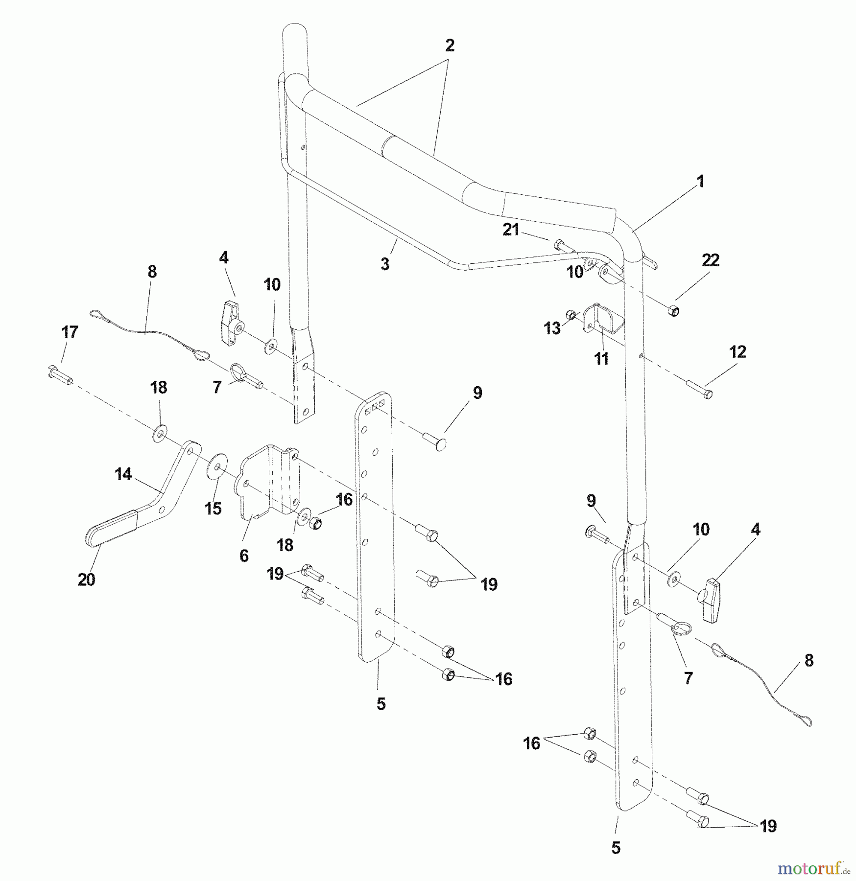  Husqvarna Belüfter / Vertikutierer / Rechen DT 22 H5FA (968999243) - Husqvarna Dethatcher (2005-11 & After) Handle Assembly