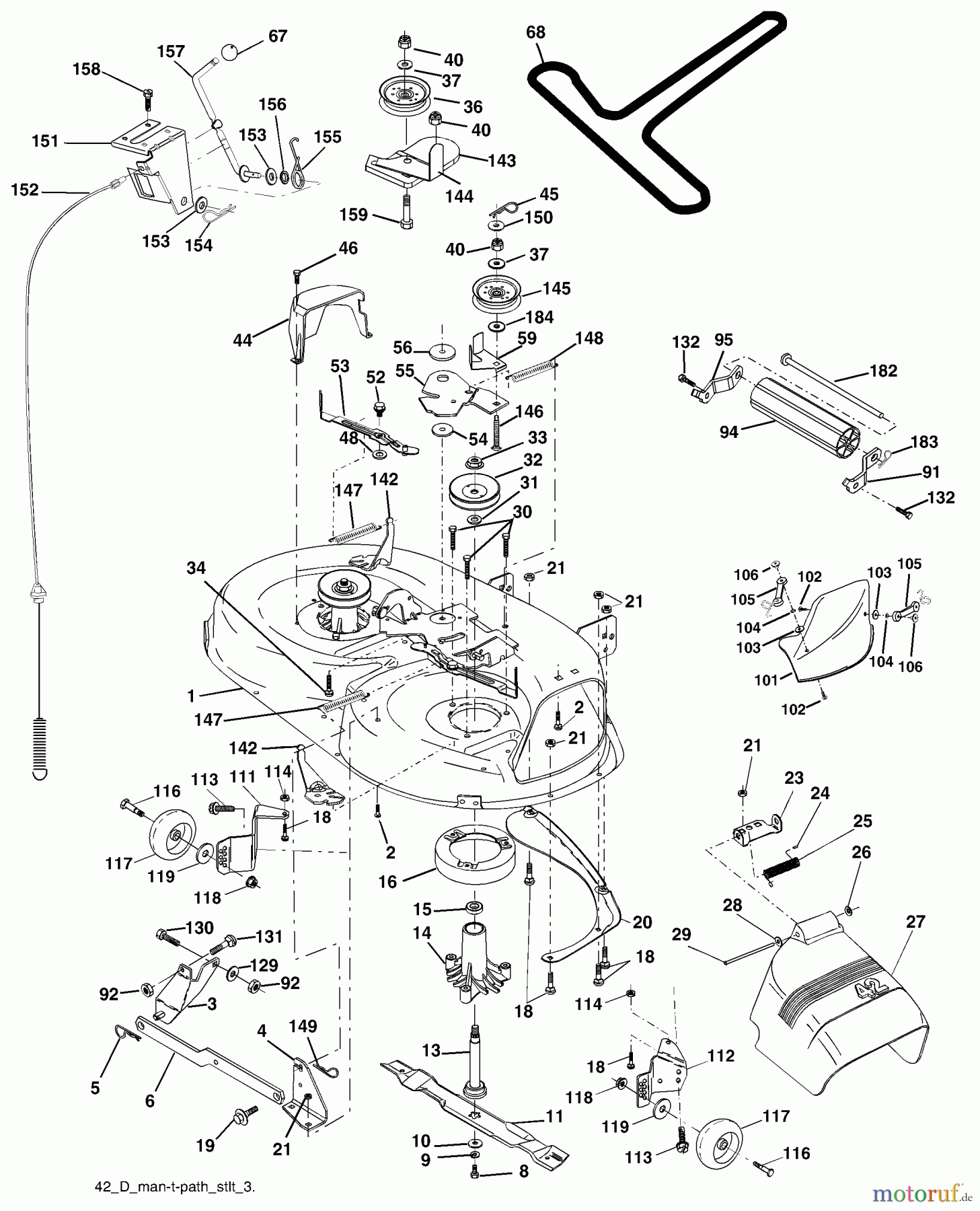 Husqvarna Rasen und Garten Traktoren YTH 1842A (954569790) - Husqvarna Yard Tractor (2003-01 & After) Mower Deck