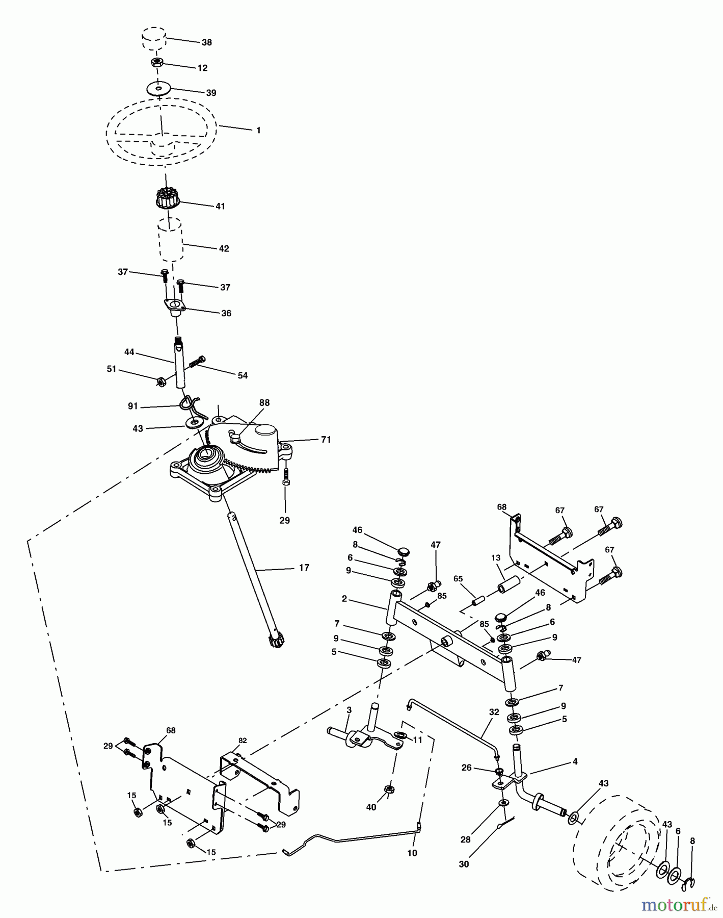  Husqvarna Rasen und Garten Traktoren YTH 1842C (954569790) - Husqvarna Yard Tractor (2003-02 & After) Steering Assembly