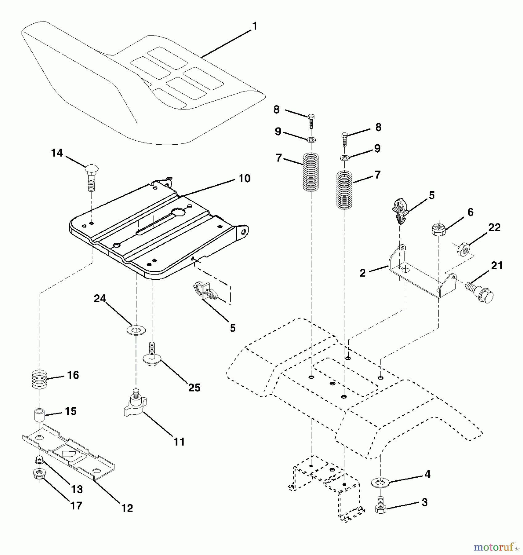 Husqvarna Rasen und Garten Traktoren YTH 1848XP (96013000300) - Husqvarna Yard Tractor (2005-10 & After) Seat Assembly